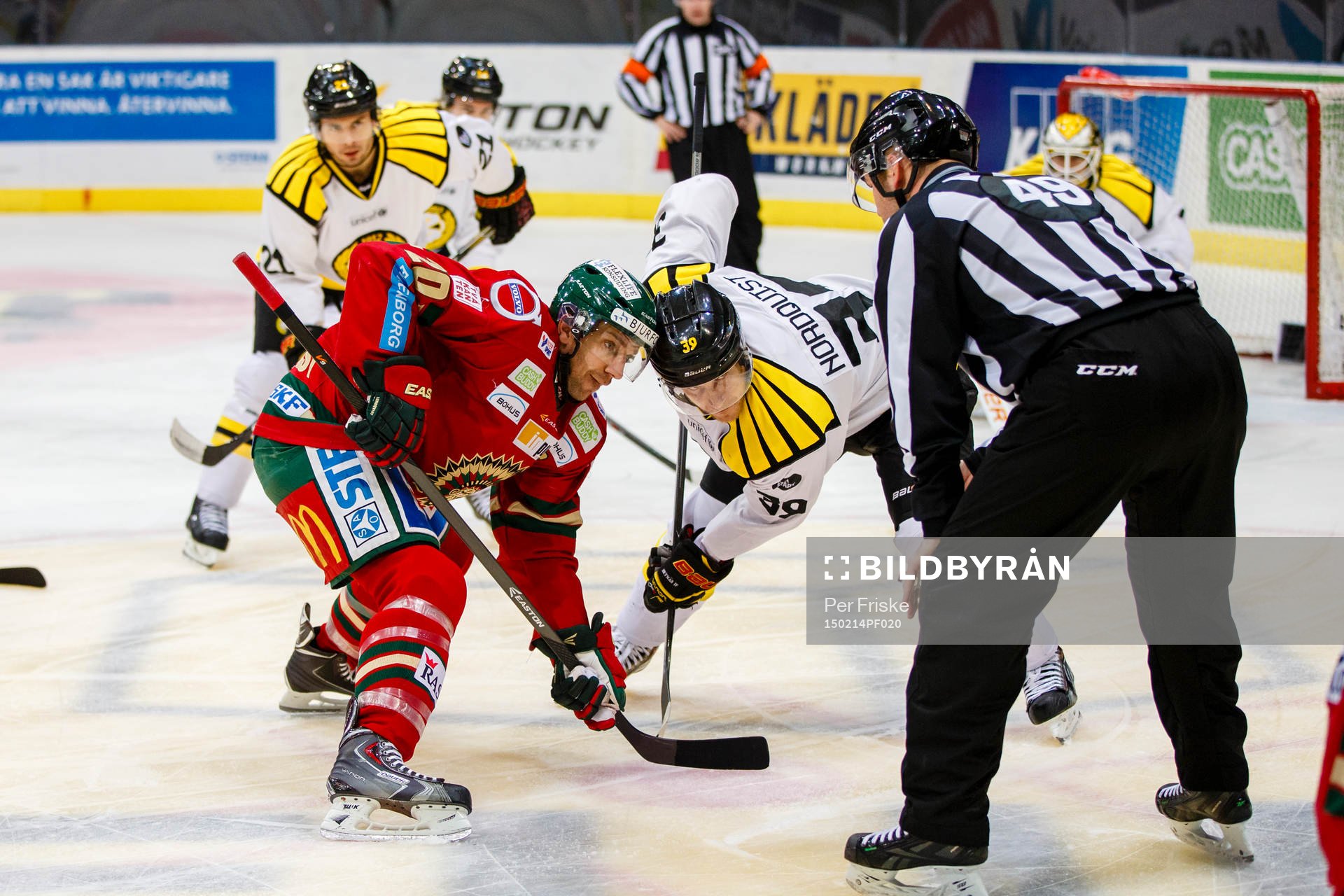 Tekning mellan Frölundas Joel Lundqvist och Brynäs Jonas
