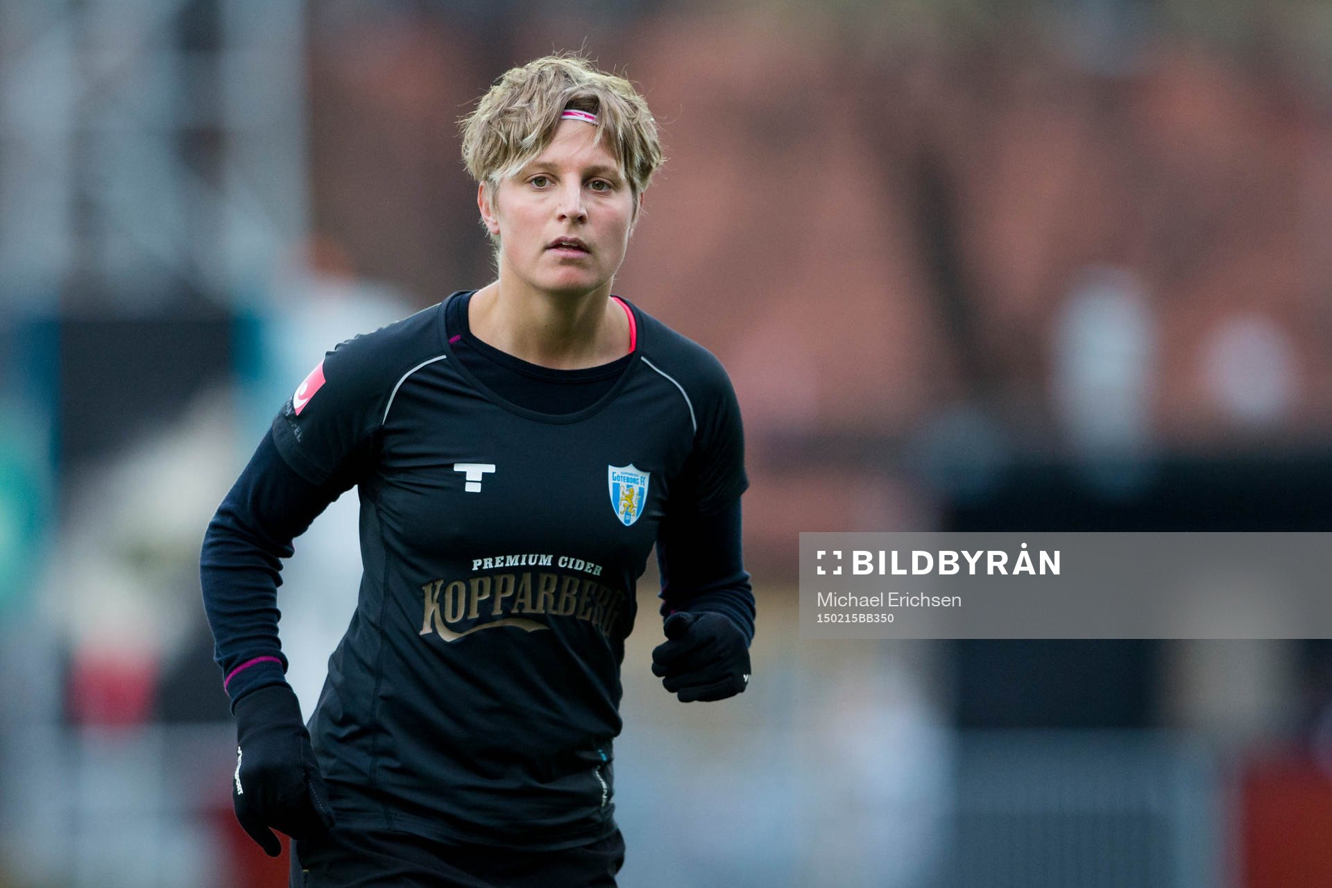 Göteborgs Lisa Ek under fotbollsmatchen i Svenska Cupen mellan Kopparbergs Göteborg FC - FC Rosengård den 15 februari 2015 i Göteborg.