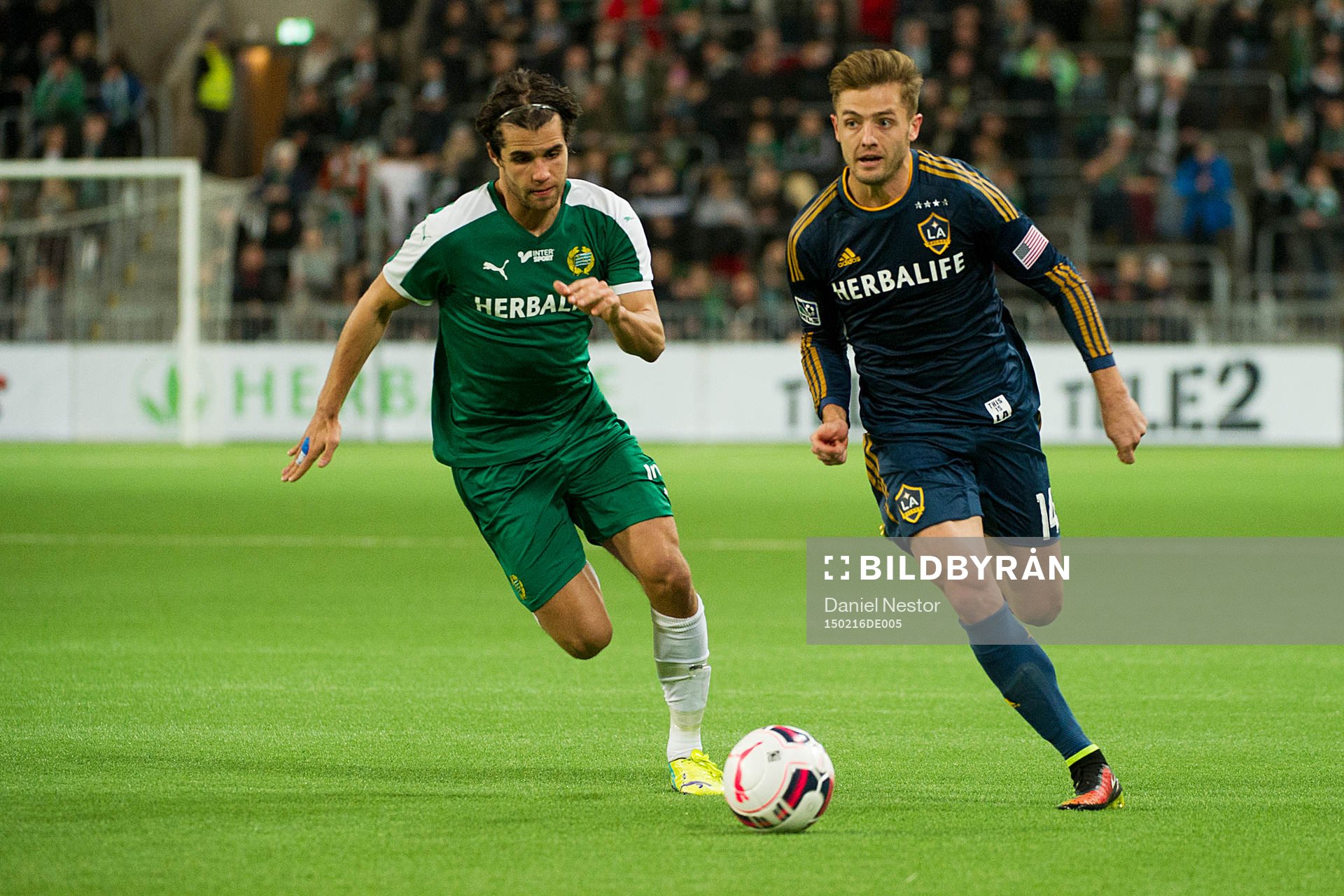 Hammarbys Lars Fuhre och LA Galaxys Robbie Rogers