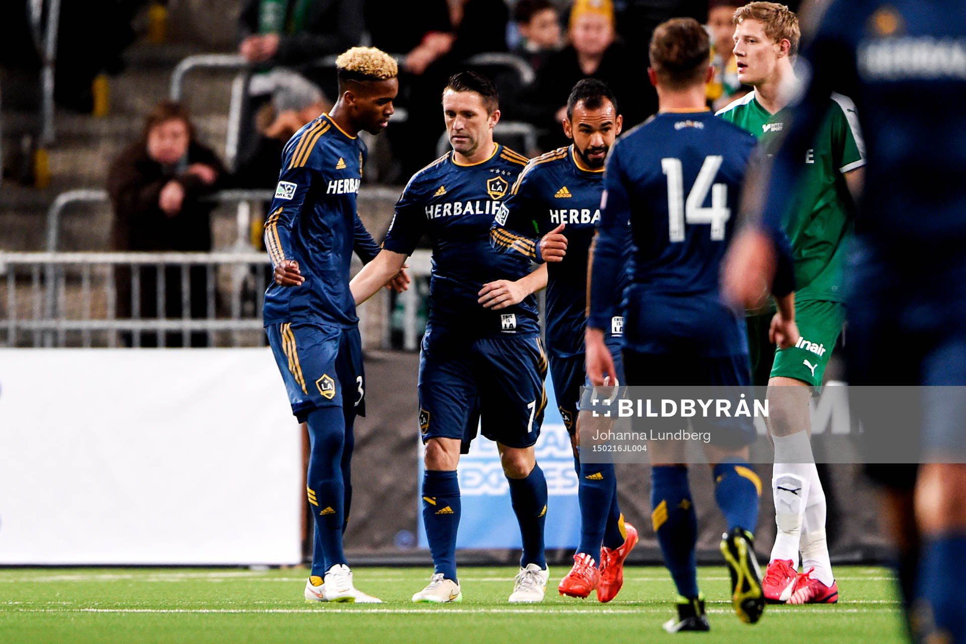 LA Galaxys Robbie Keane jublar