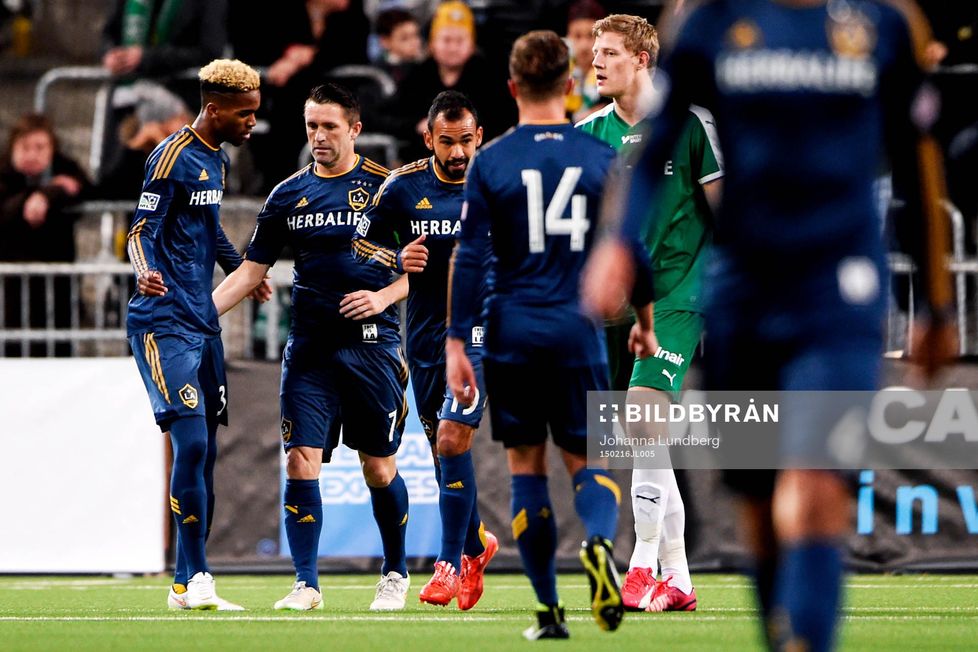 LA Galaxys Robbie Keane jublar