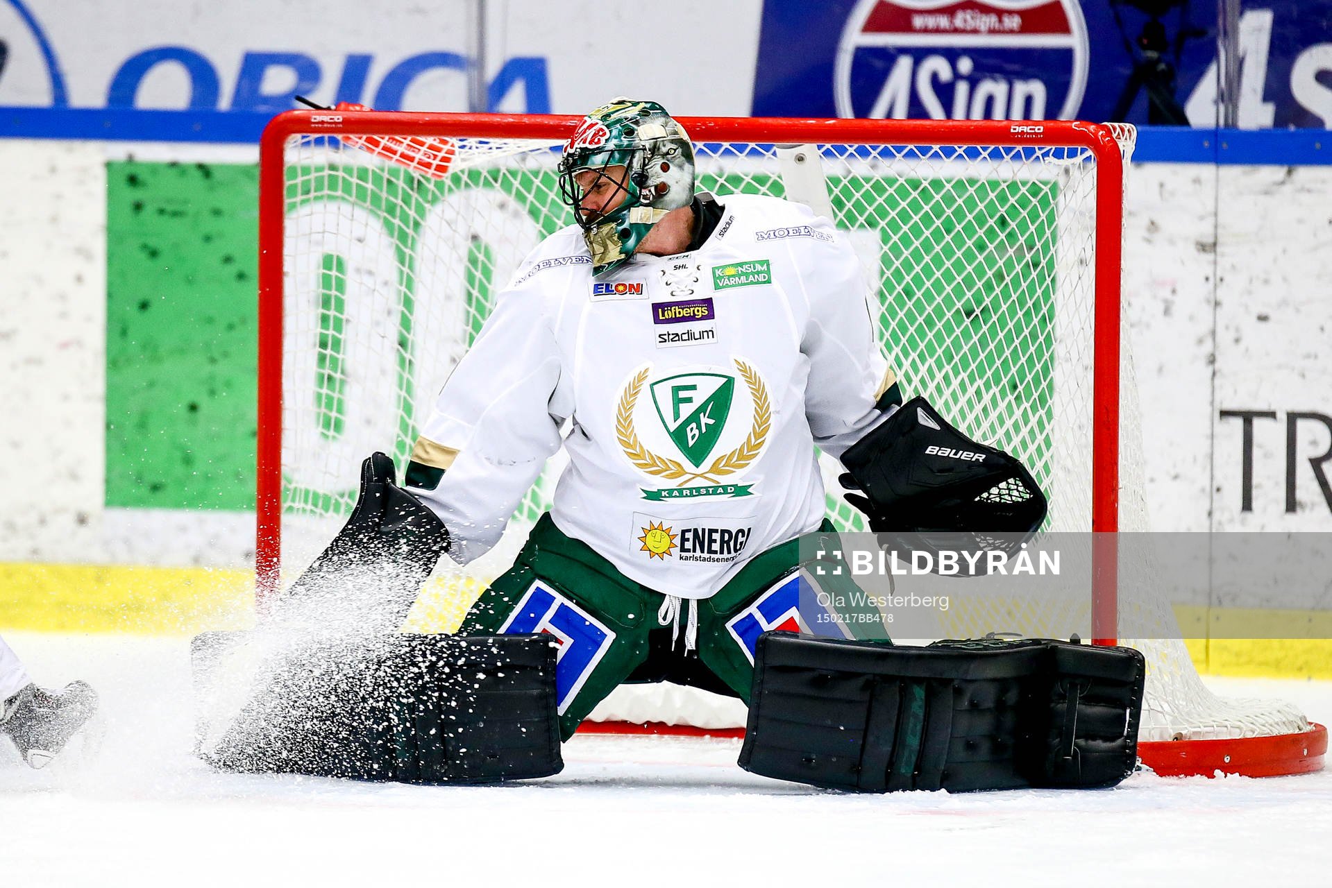 Färjestads målvakt Justin Pogge