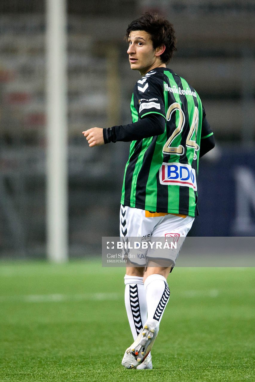 Gais Simon Gull under en träningsmatch i fotboll mellan Elfsborg och Gais den 17 februari 2015 i Borås.