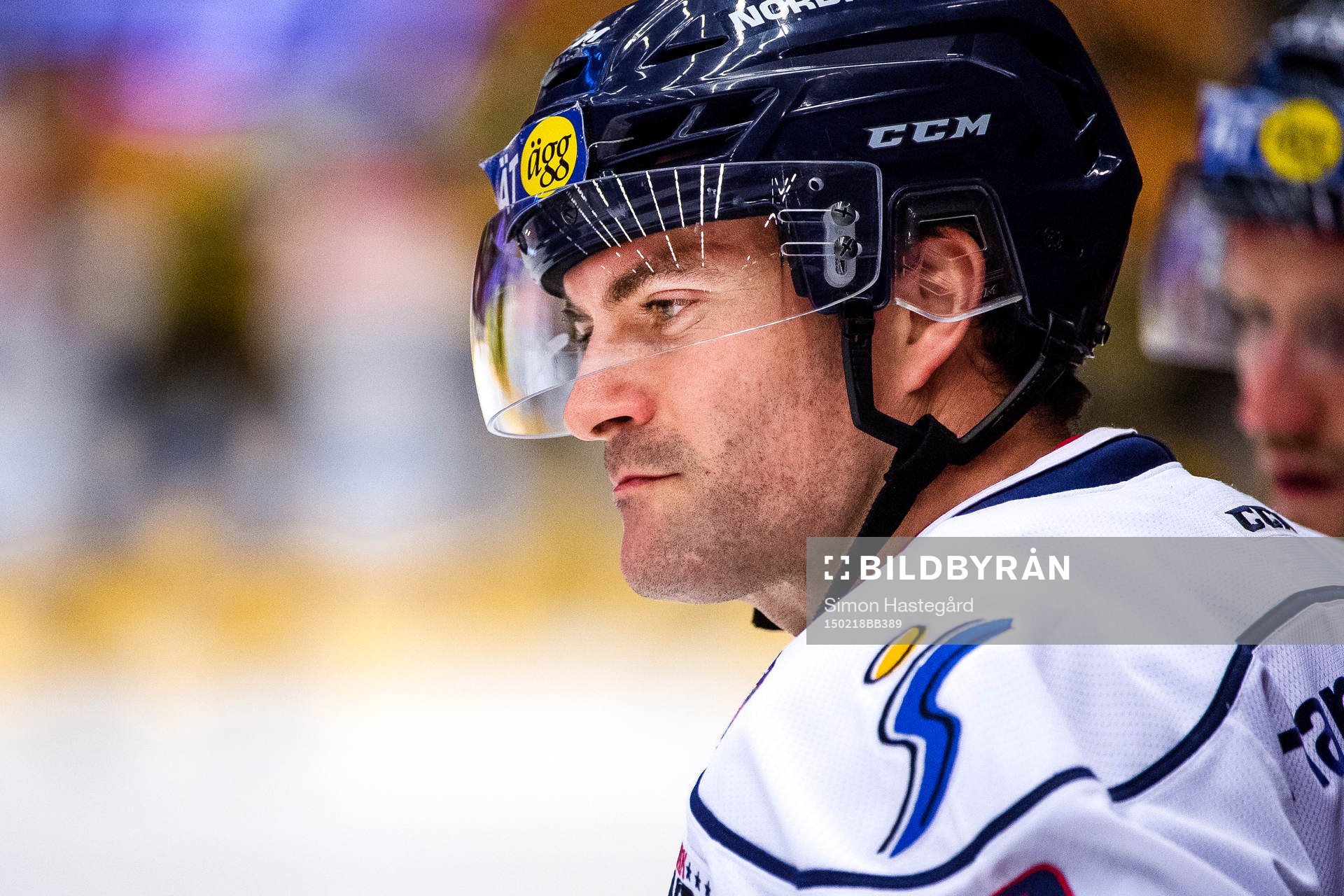 Linköpings Kent McDonell före ishockeymatchen i SHL