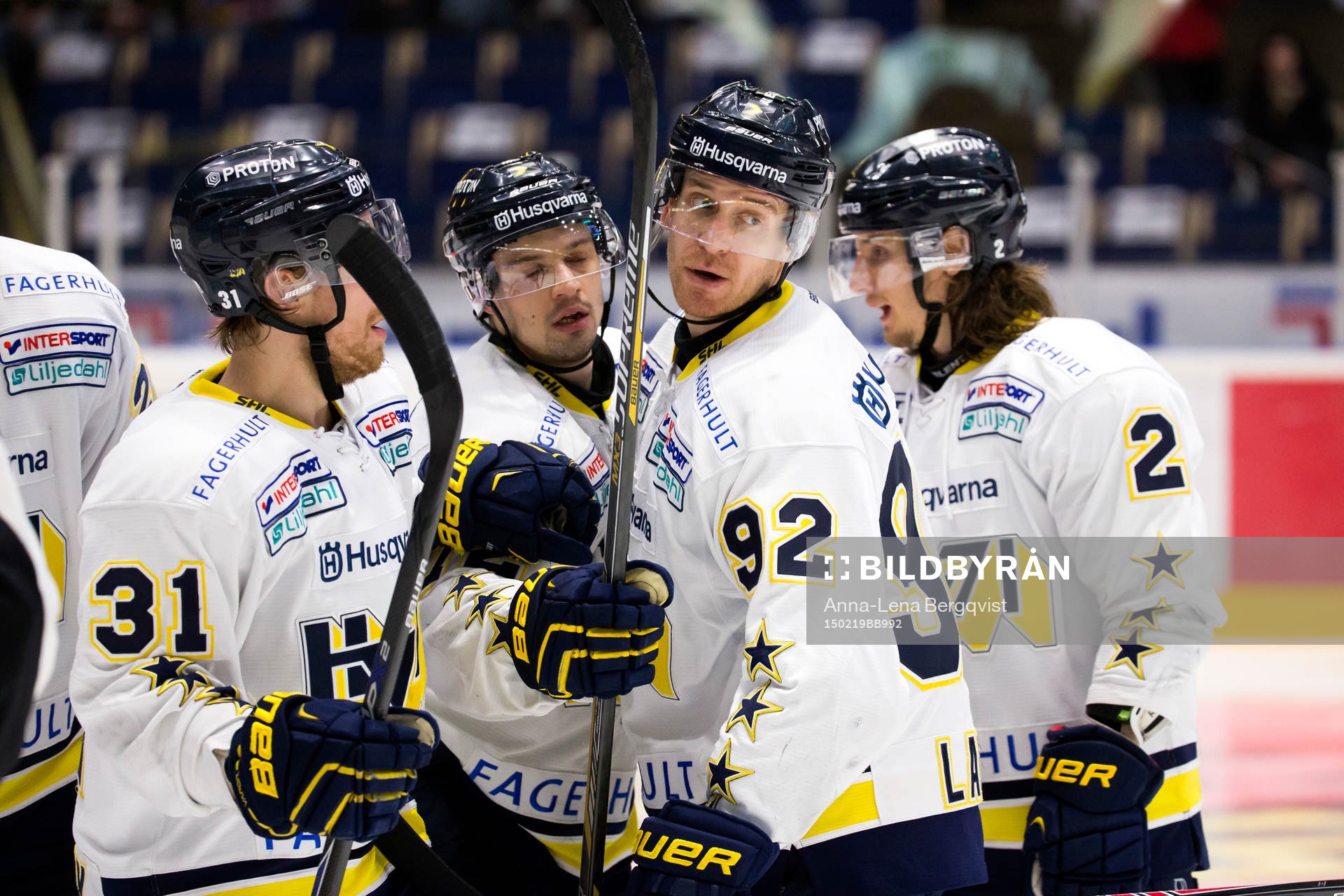 s Mattias Tedenby, Teemu Laine och Kristofer Berglund jublar