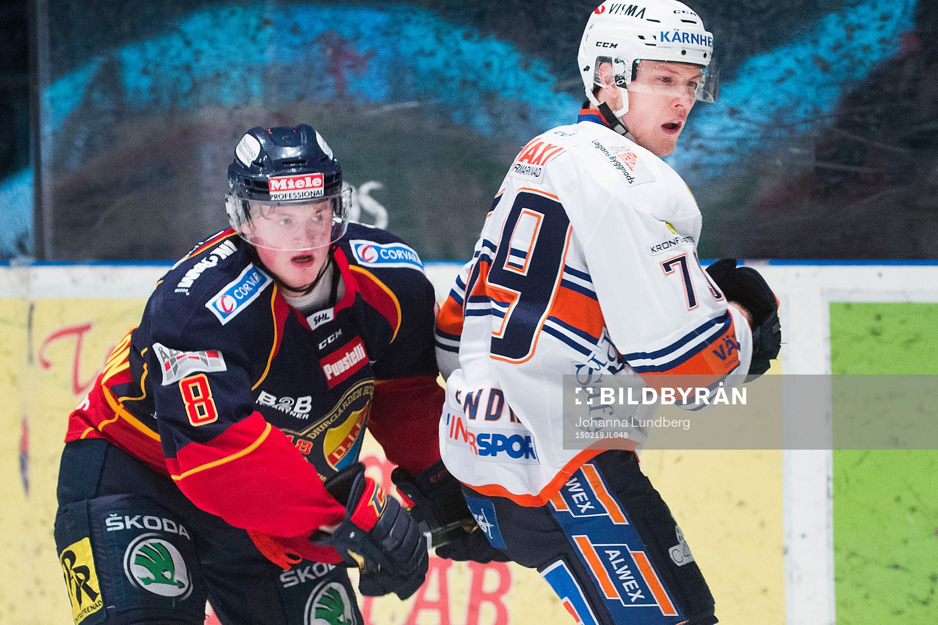 Djurgårdens Linus Arnesson och Växjös Patrik Lundh