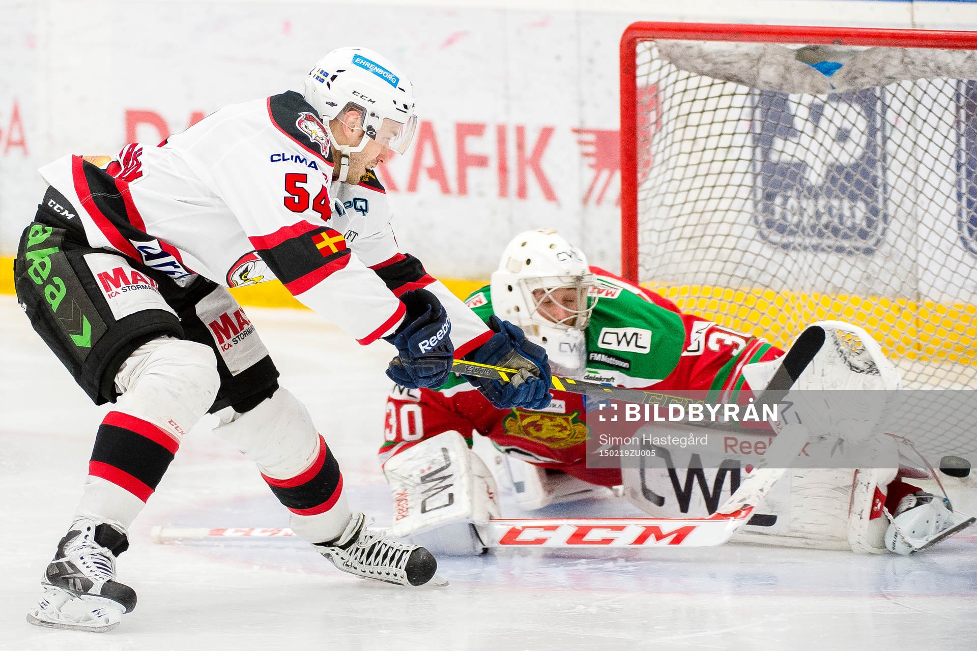 Malmö Redhawks Fabian Brunnström gör 0-3 bakom Moras