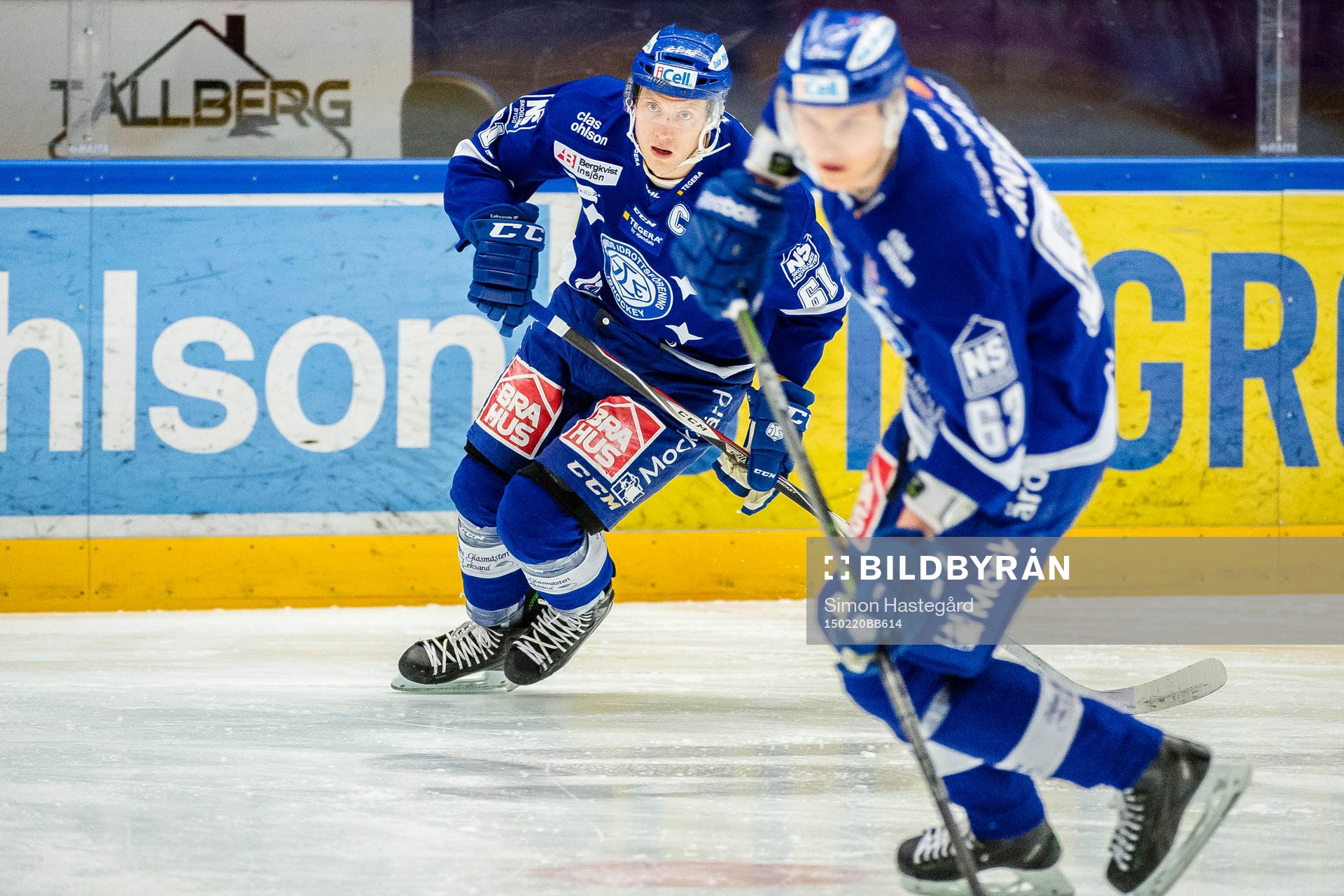 Leksands Johan Ryno före ishockeymatchen i SHL mellan