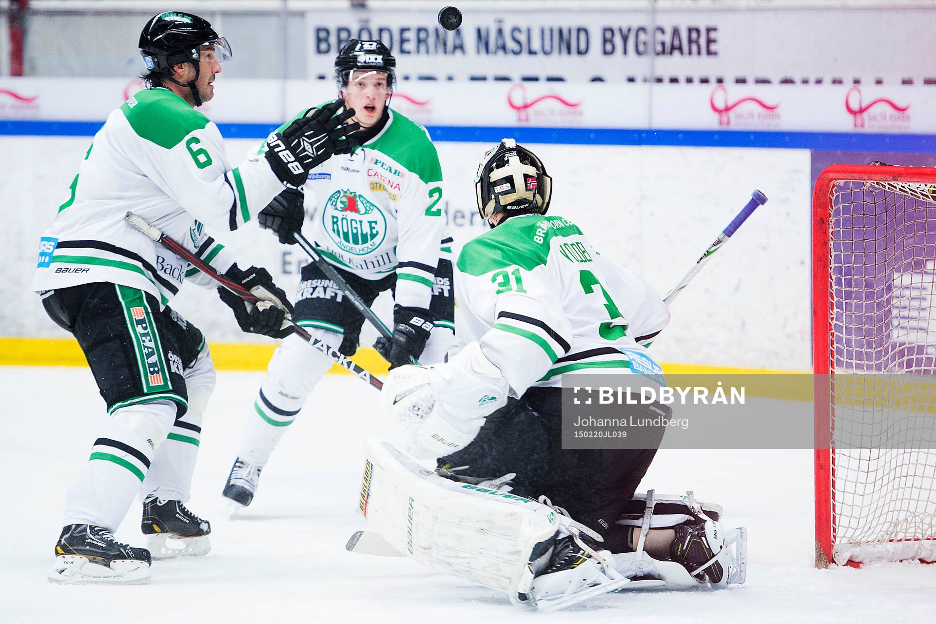 Rögles Andreas Lilja, Rasmus Bengtsson och målvakt Lars
