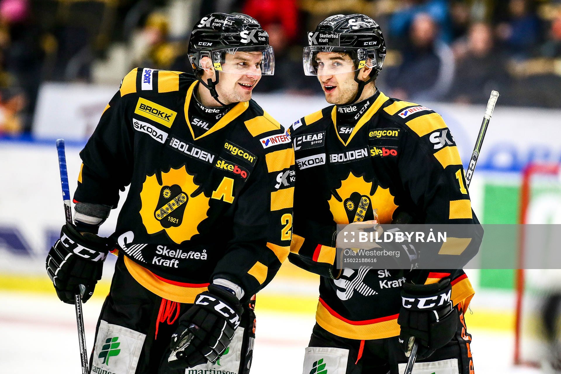 Skellefteås Janne Pesonen och Andrew Calof  jublar