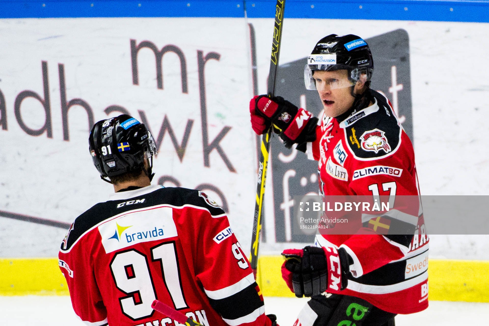 Malmö Redhawks Mathias Tjärnqvist jublar