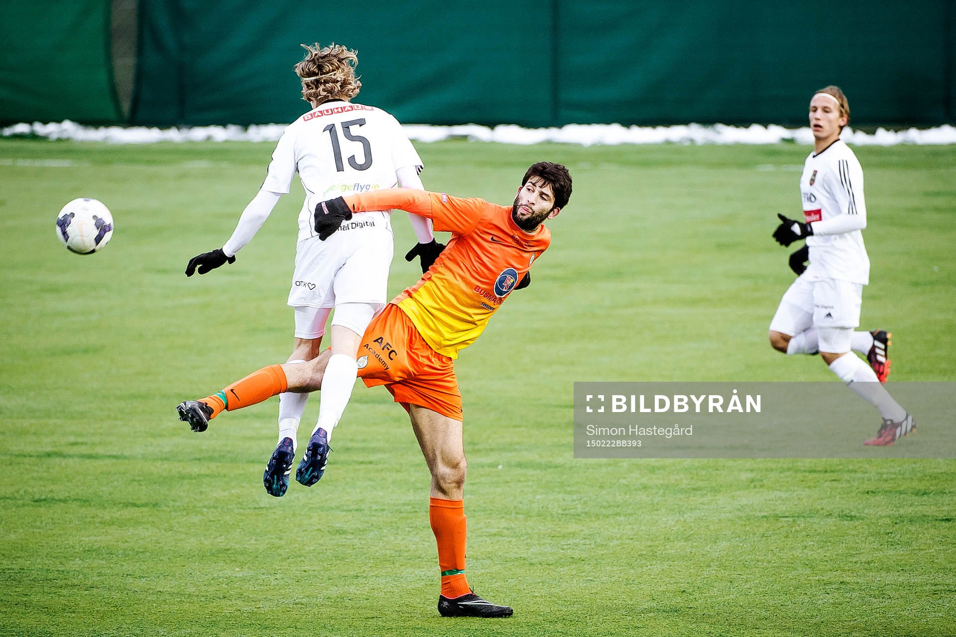 Athletic FCs Luca Gerbino Polo under fotbollsmatchen i Svenska Cupen mellan Athletic FC och Brommapojkarna den 22 Februari 2015 i Stockholm.