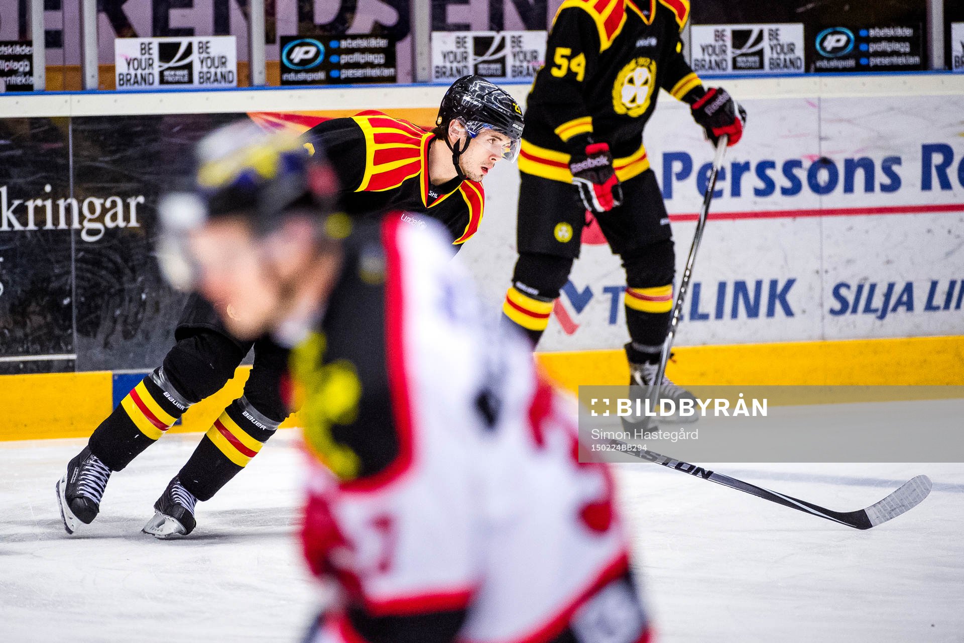 Brynäs Tim Wallace före ishockeymatchen i SHL mellan