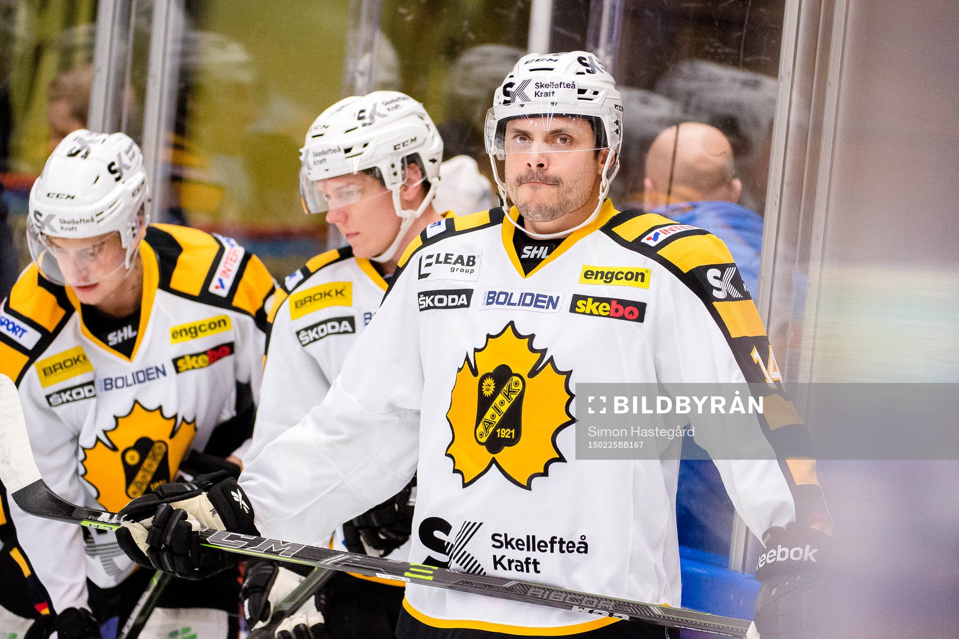 Skellefteås Daniel Widing före ishockeymatchen i SHL