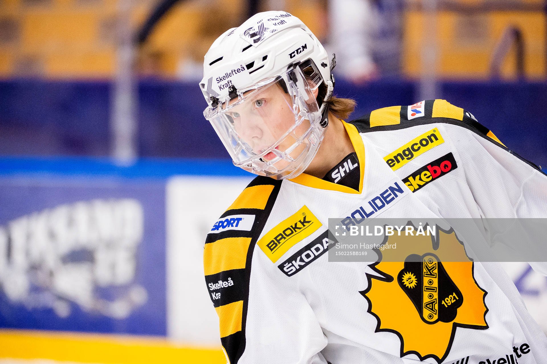 Skellefteås Oskar Sundqvist före ishockeymatchen i SHL