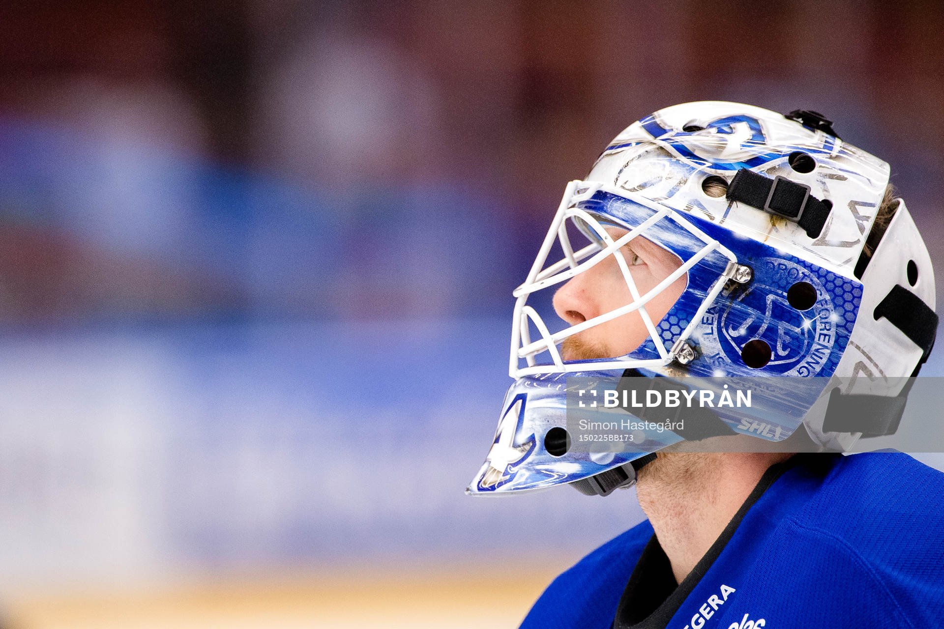 Leksands målvakt Joakim Lundström före ishockeymatchen i