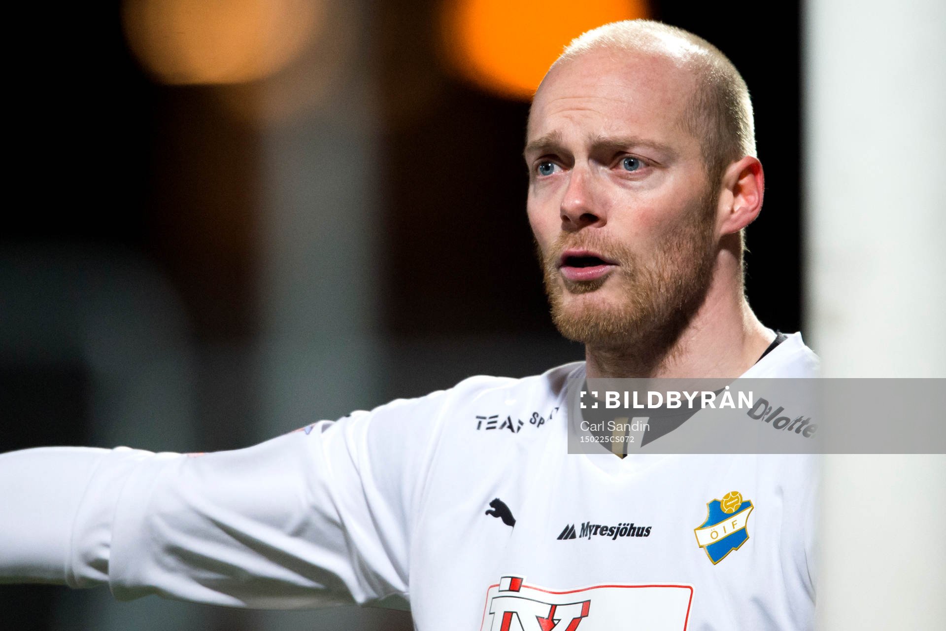 Östers målvakt Rasmus Rydén under en fotbollsmatch i Svenska Cupen mellan Häcken och Öster den 25 februari 2015 i Göteborg.
