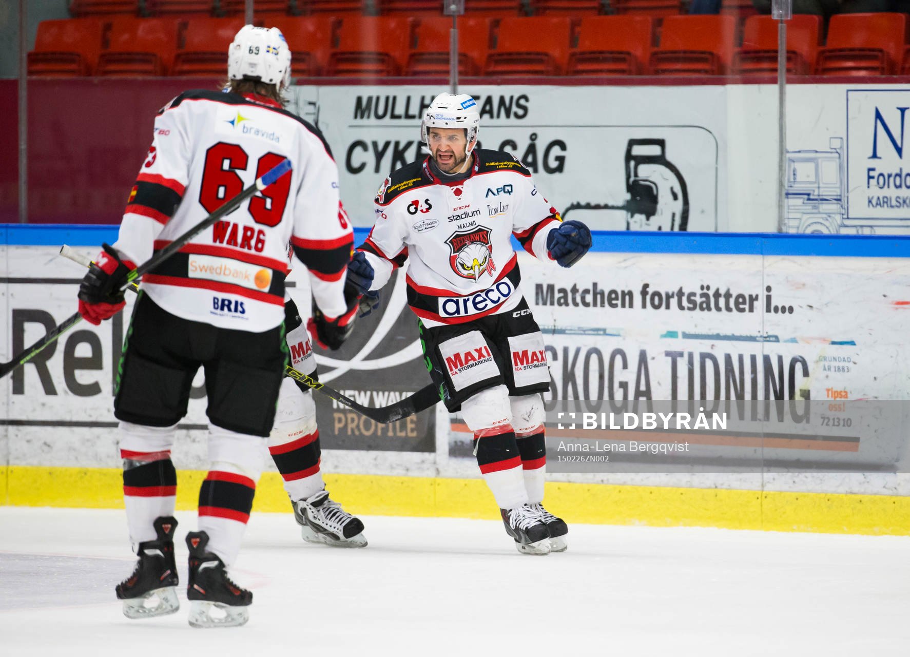 Malmö Redhawks Eric Himelfarb jublar