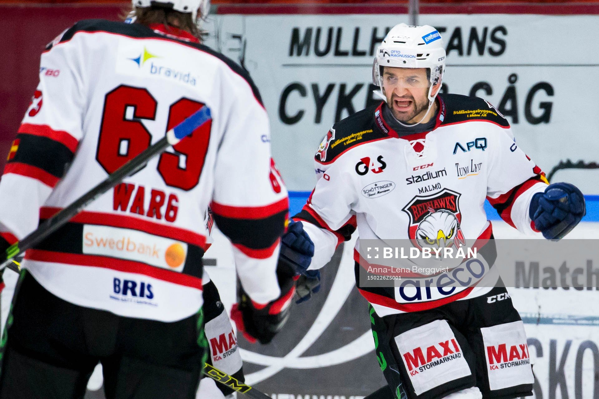 Malmö Redhawks Eric Himelfarb jublar