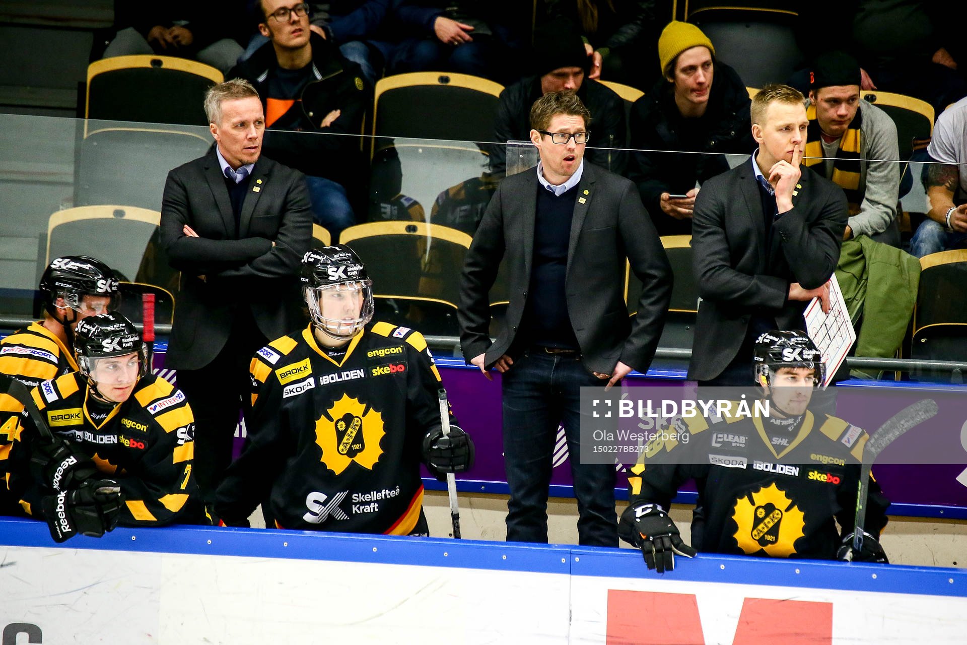 Skellefteås tränare Hans Wallson, Stefan Klockare och