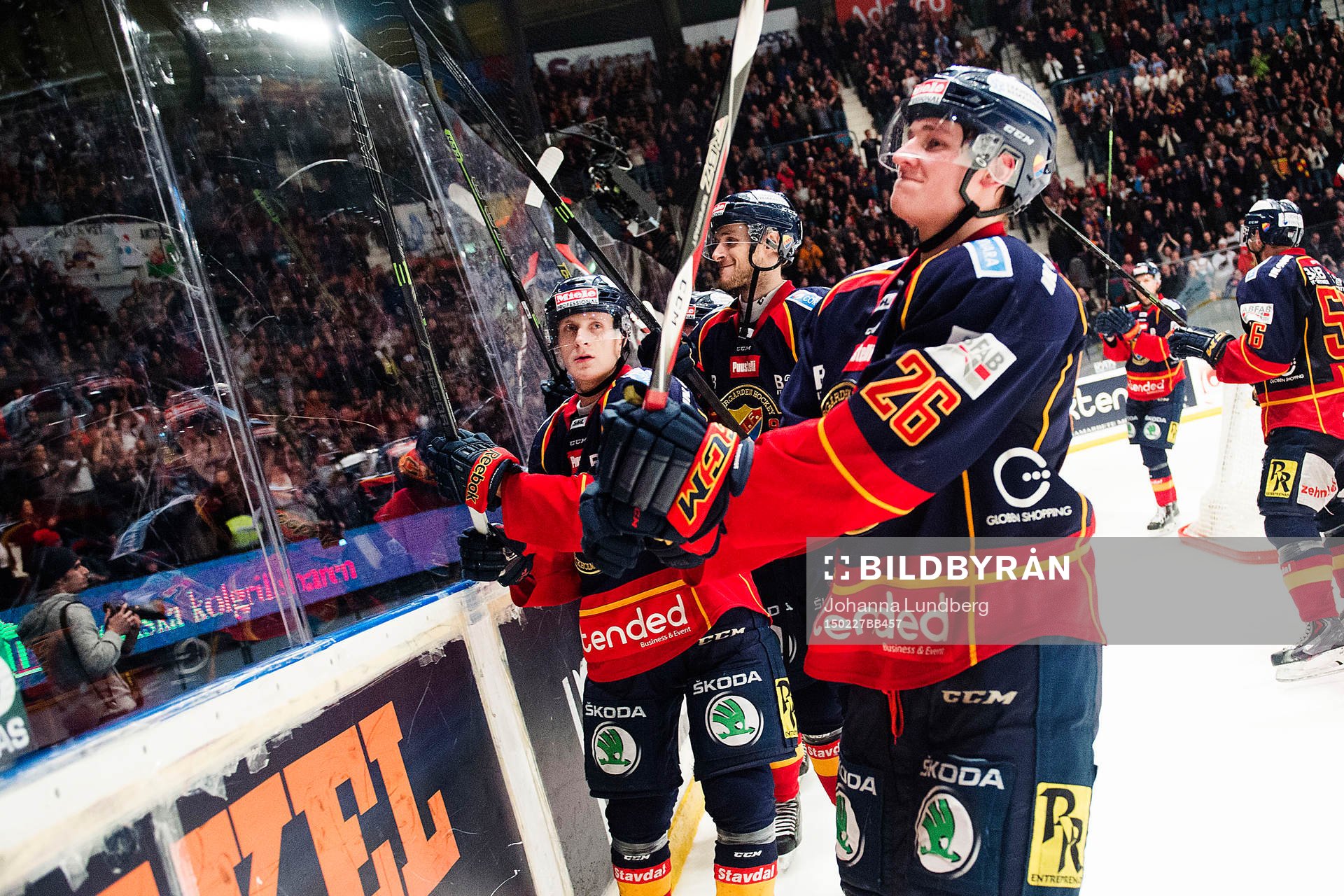 Djurgårdens Marcus Sörensen och David Rundqvist jublar
