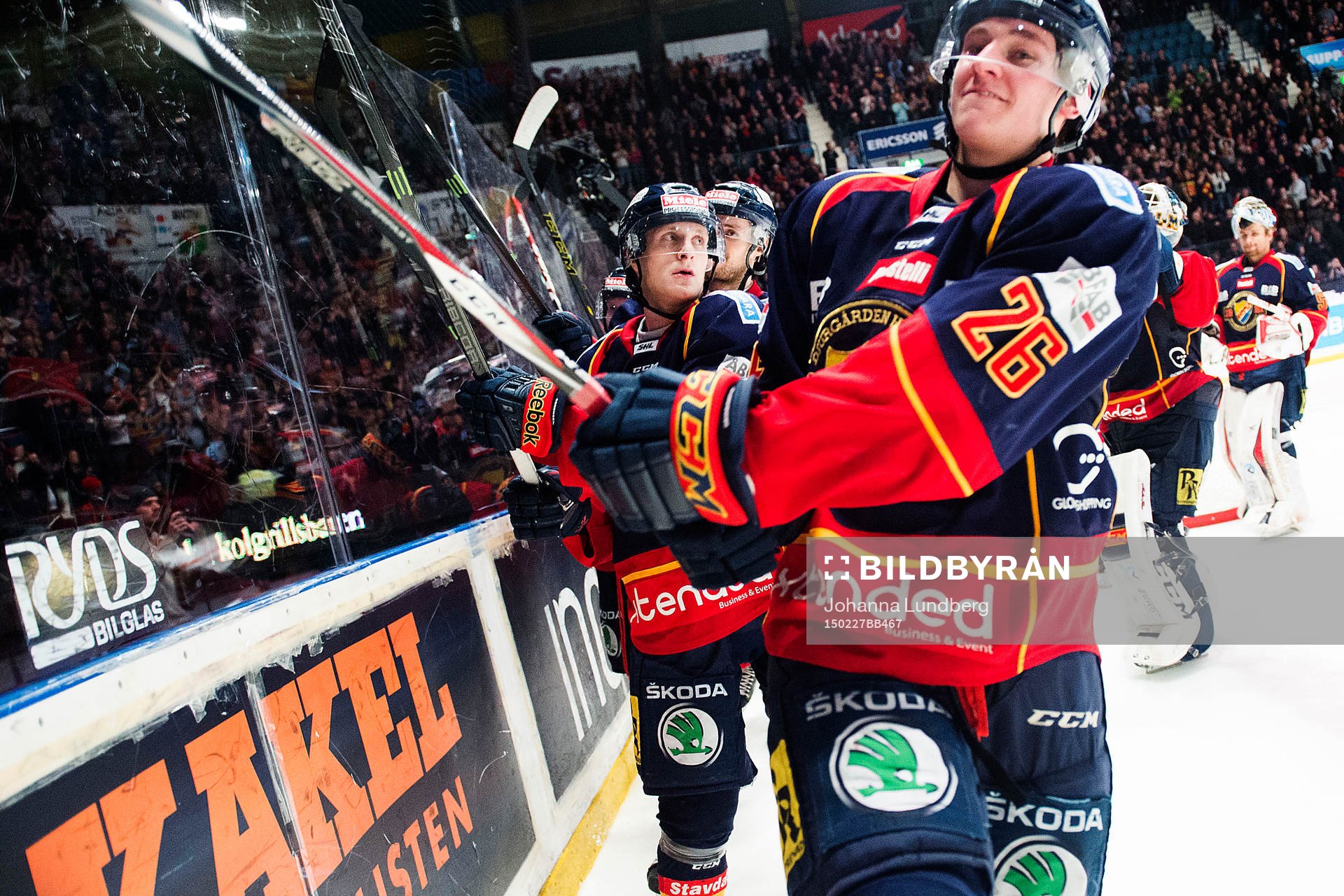 Djurgårdens Marcus Sörensen och David Rundqvist jublar