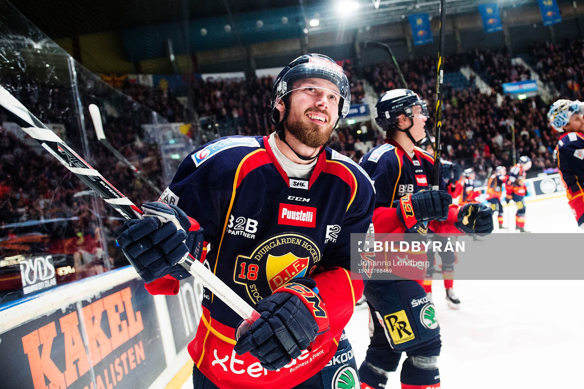 Djurgårdens Mikael Ahlén jublar