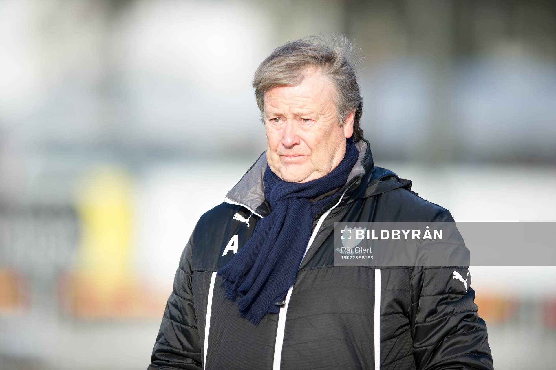 Malmö FFs tränare Åge Hareide under fotbollsmatchen i Svenska cupen mellan Hudiksvall och Malmö den 28 Februari 2015 i Hudiksvall.
