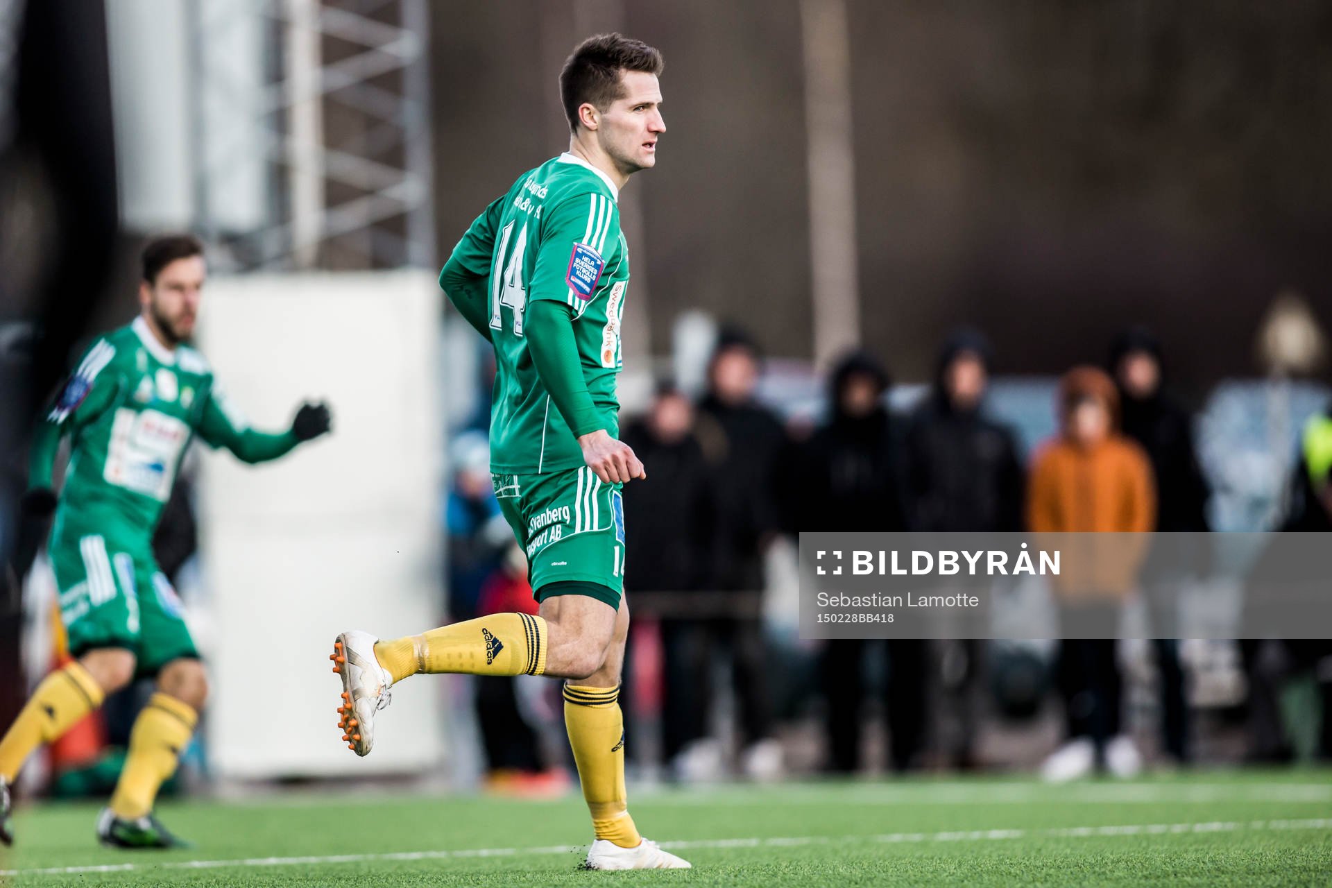 Ljungskiles Gabriel Altemark-Vanneryr under fotbollsmatchen i Svenska cupen mellan Ljungskile SK och FC Trollhättan den 28 februari 2015 i Vänersborg.