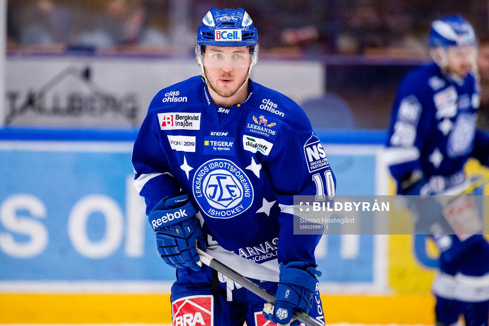 Leksands Brian Connelly före ishockeymatchen i SHL mellan