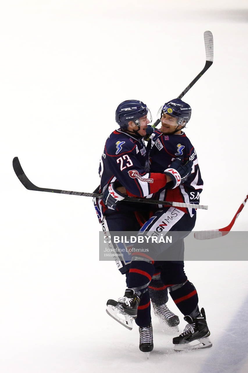 Linköpings Carl Dahlström och Johannes Salmonsson jublar