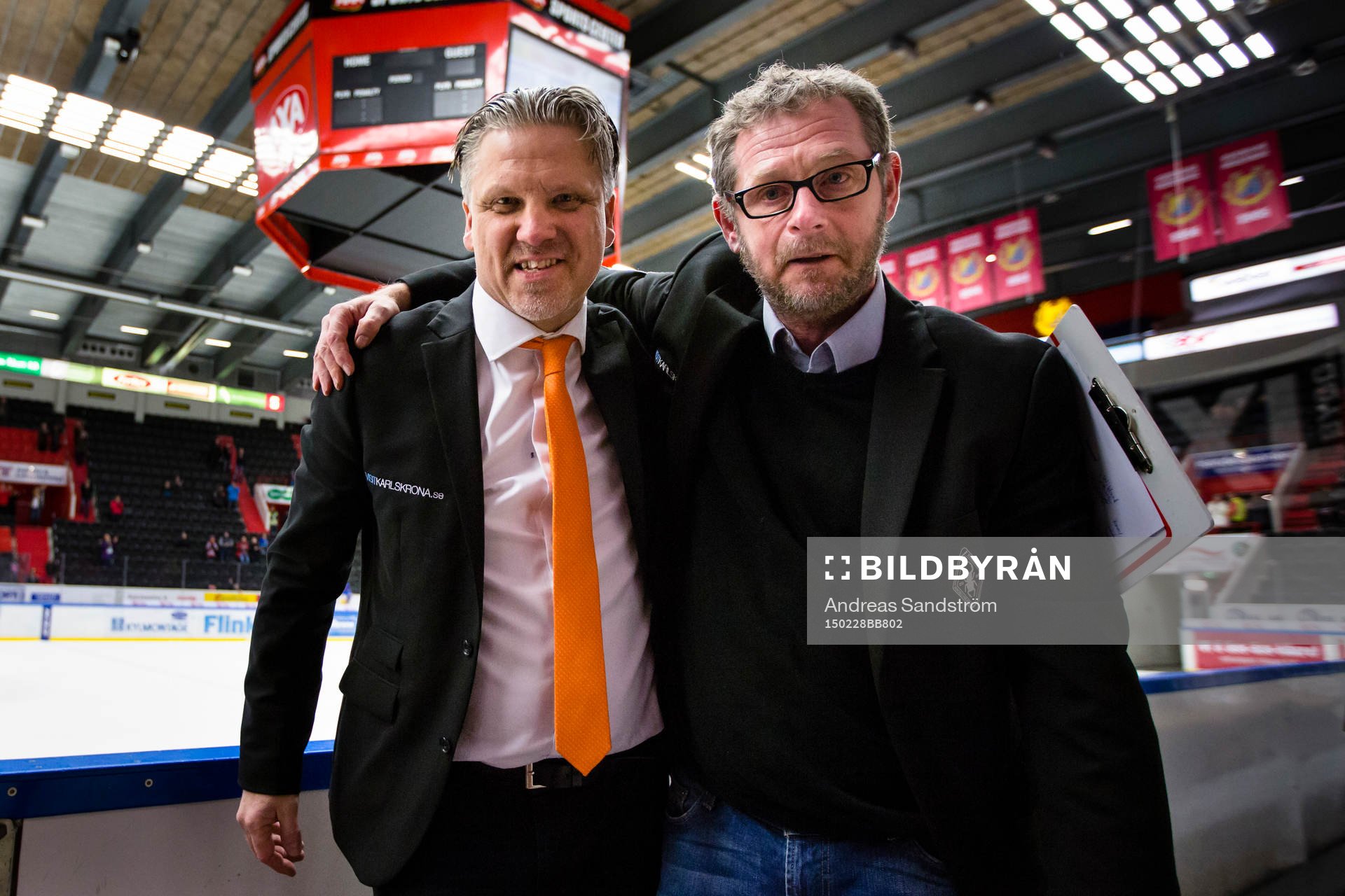 Karlskronas tränare Per Hånberg (v) och assisterande