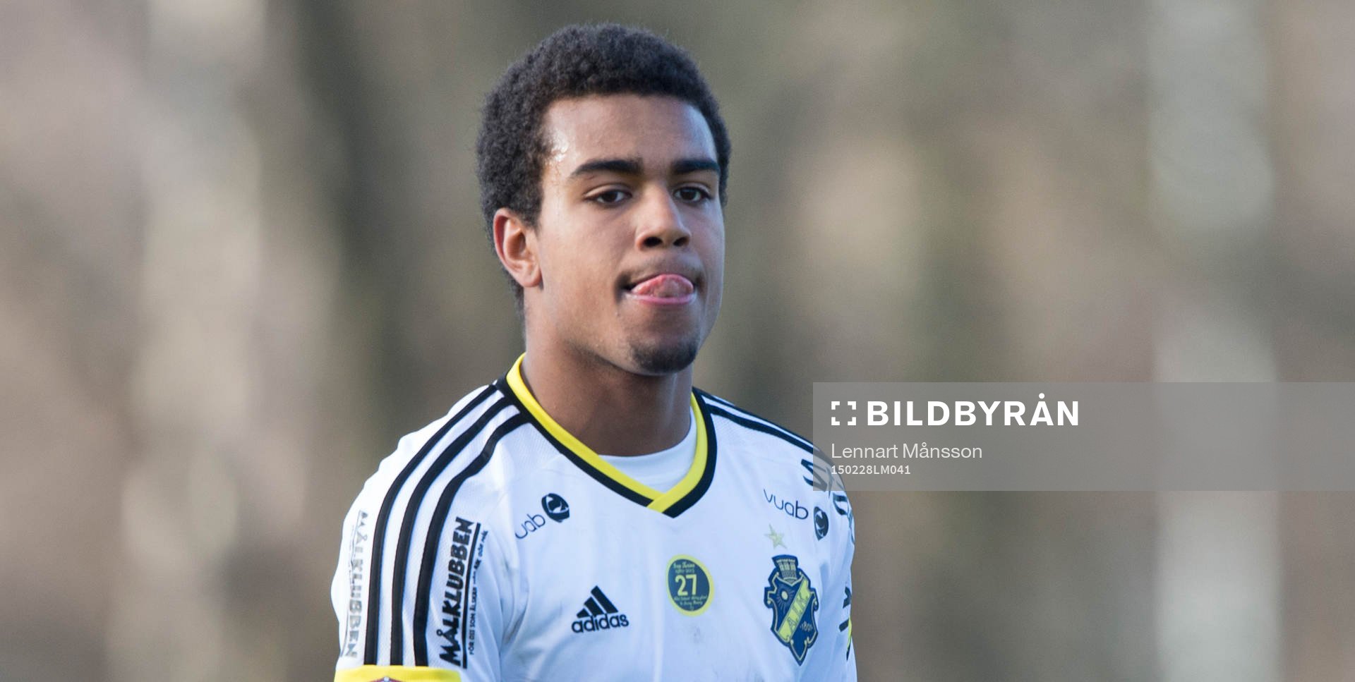 AIK:s Noah Sonko Sundberg i matchen i Svenska cupen mellan Kristianstad och AIK i Kristianstad 28 februari 2015.