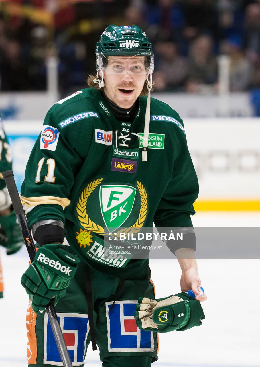 Färjestads Anssi Salmela skrattar