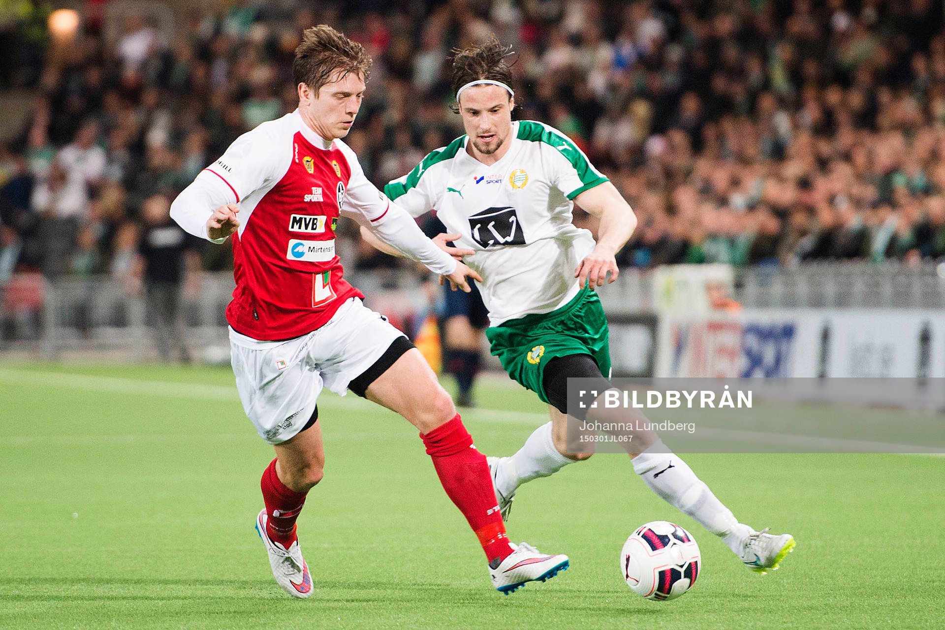 Landskronas Philip Andersson och Hammarbys Linus Hallenius