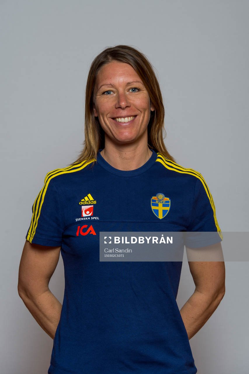 Sveriges sjukgymnast Karin Schröder poserar för ett porträtt den 2 mars 2015 i Albufeira, Portugal.