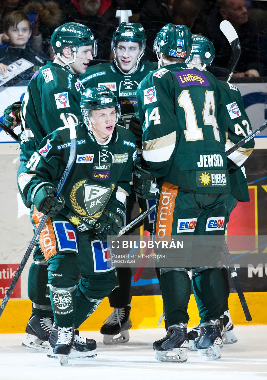 Färjestads Toni Rajala jublar