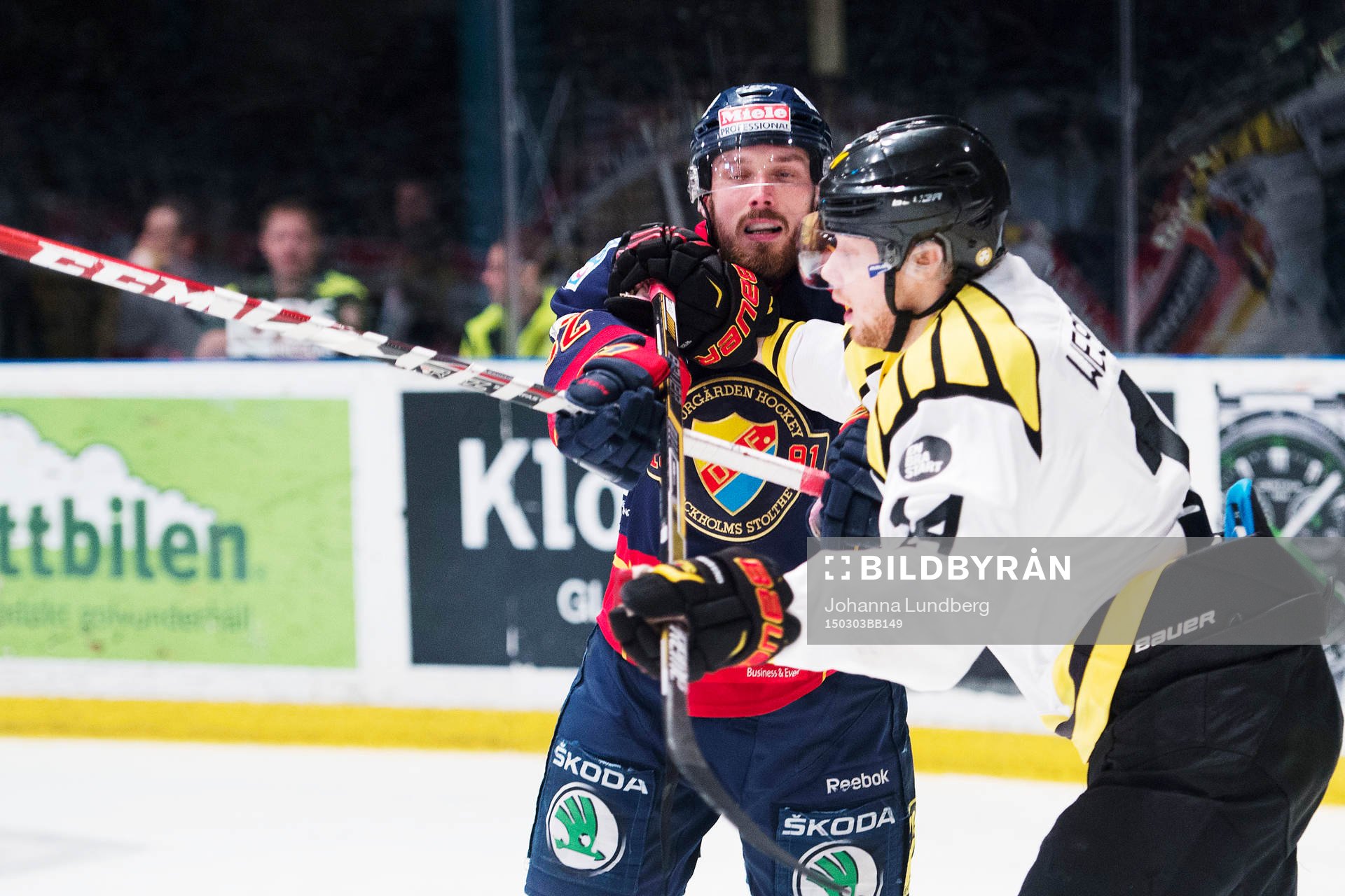 Djurgårdens Mikael Ahlén och Brynäs David Westlund
