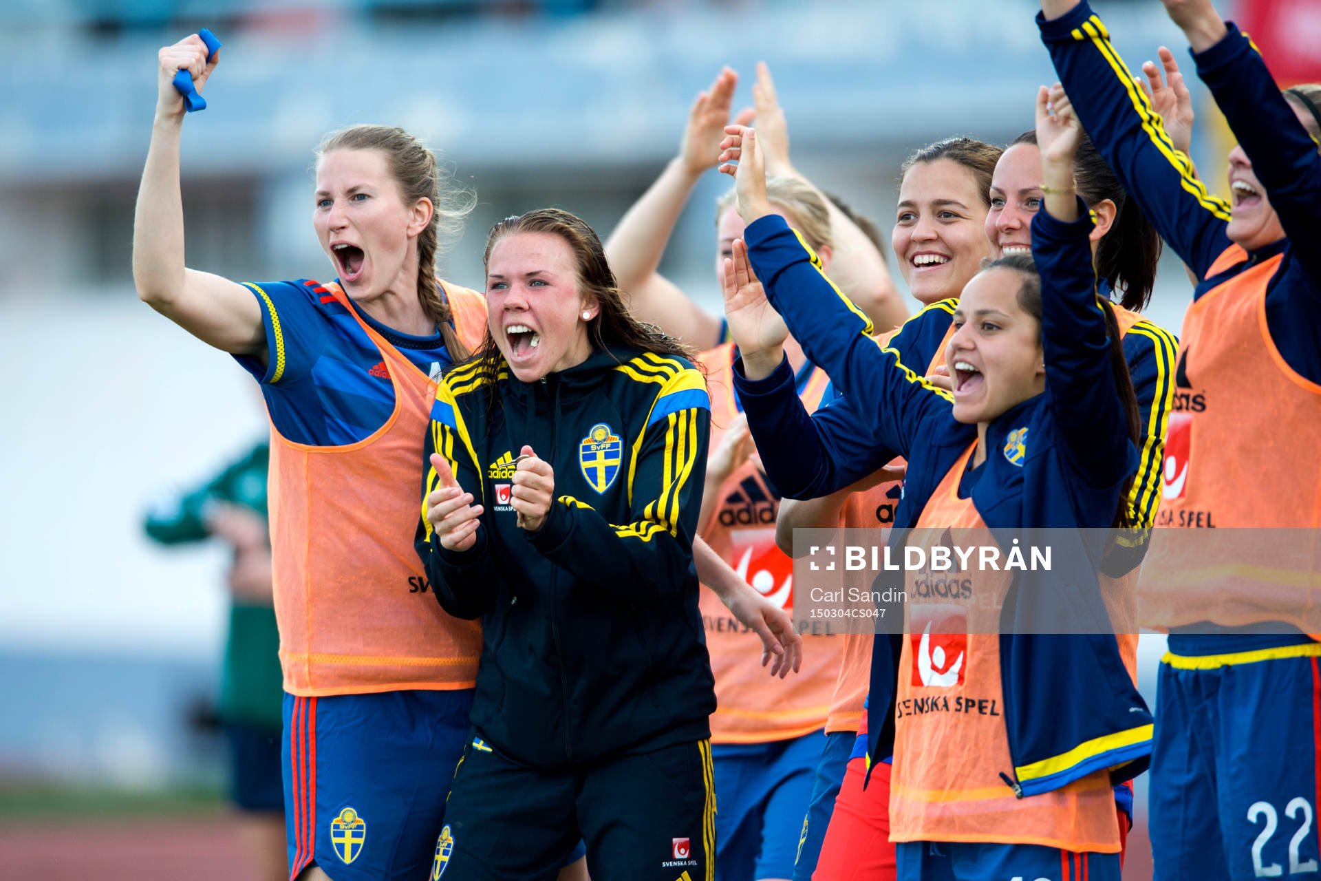 Sveriges Emma Berglund, Jessica Samuelsson, Marija Banusic,
