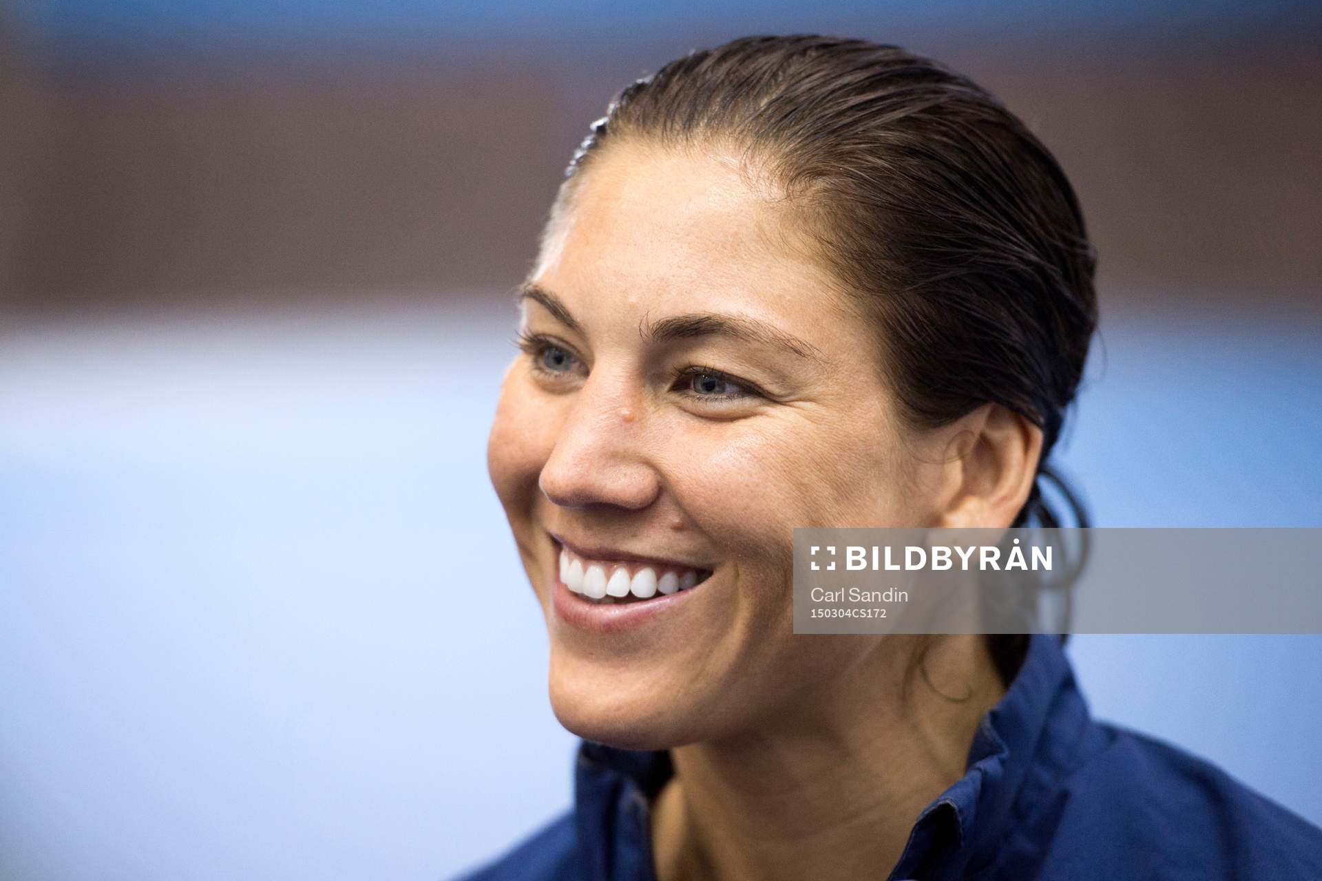 s målvakt Hope Solo blir intervjuad