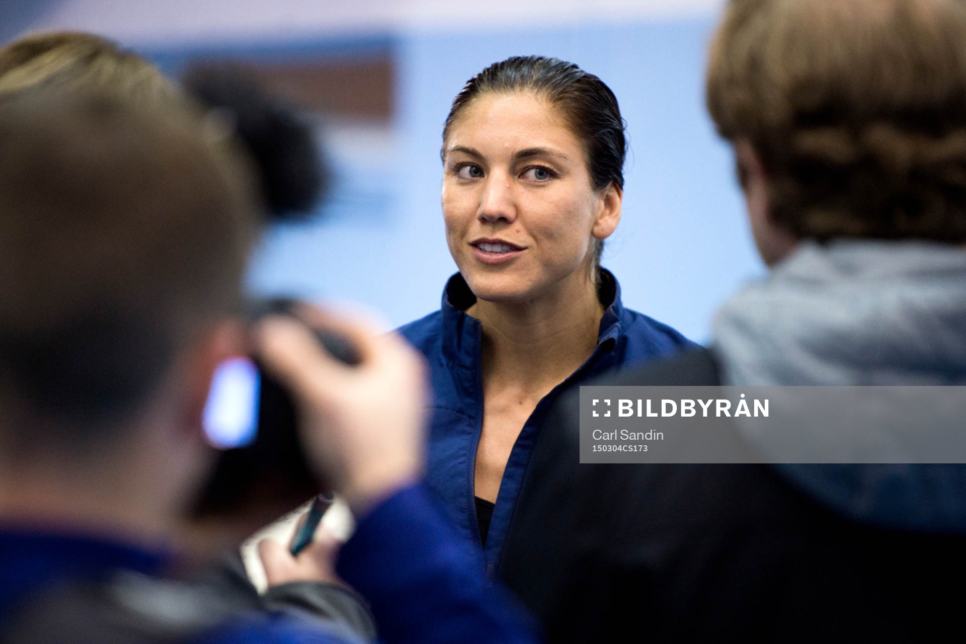 s målvakt Hope Solo blir intervjuad