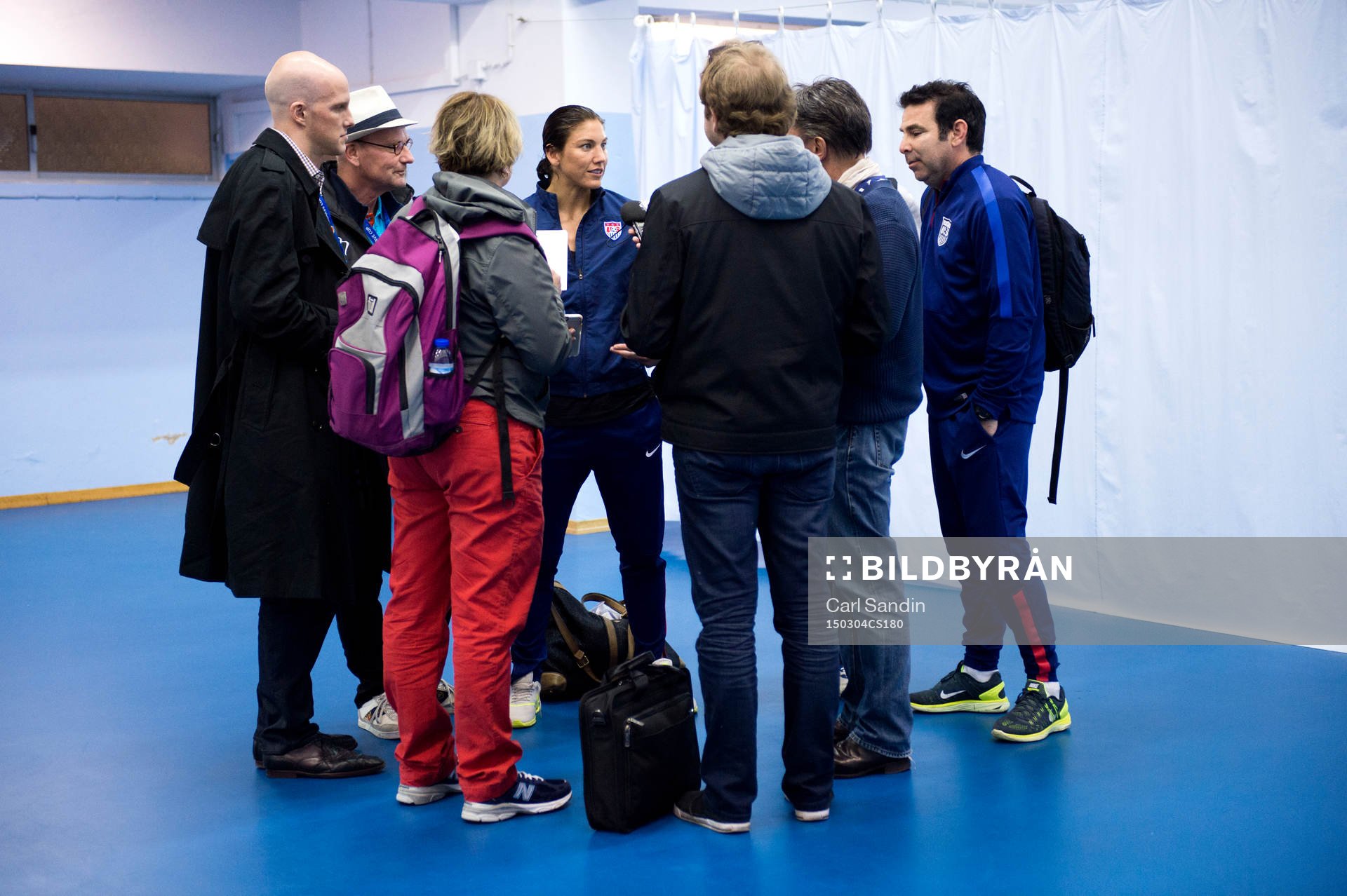 s målvakt Hope Solo blir intervjuad