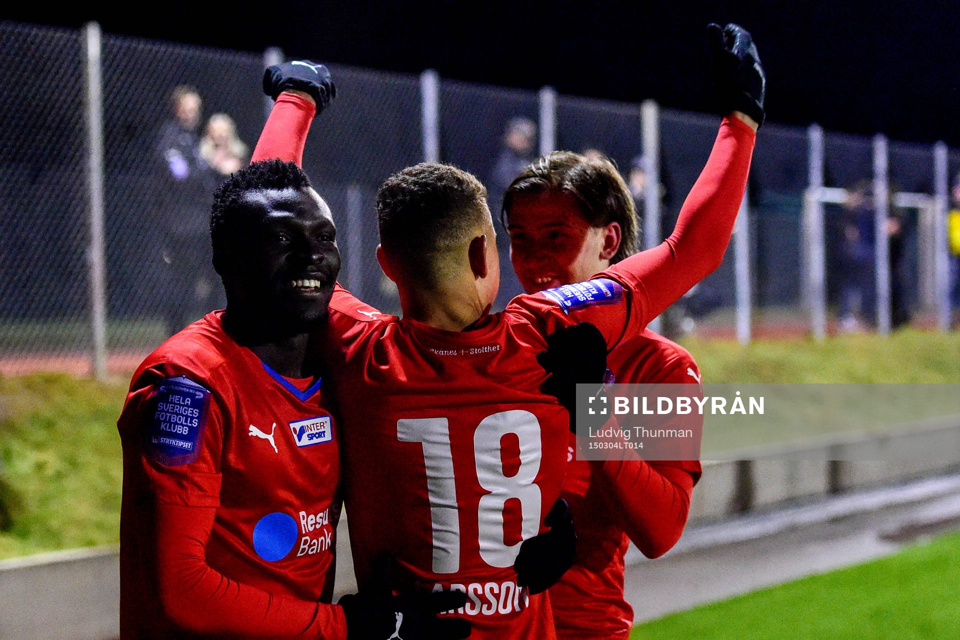 Helsingborgs Lalawélé Atakora, Jordan Larsson och Darijan