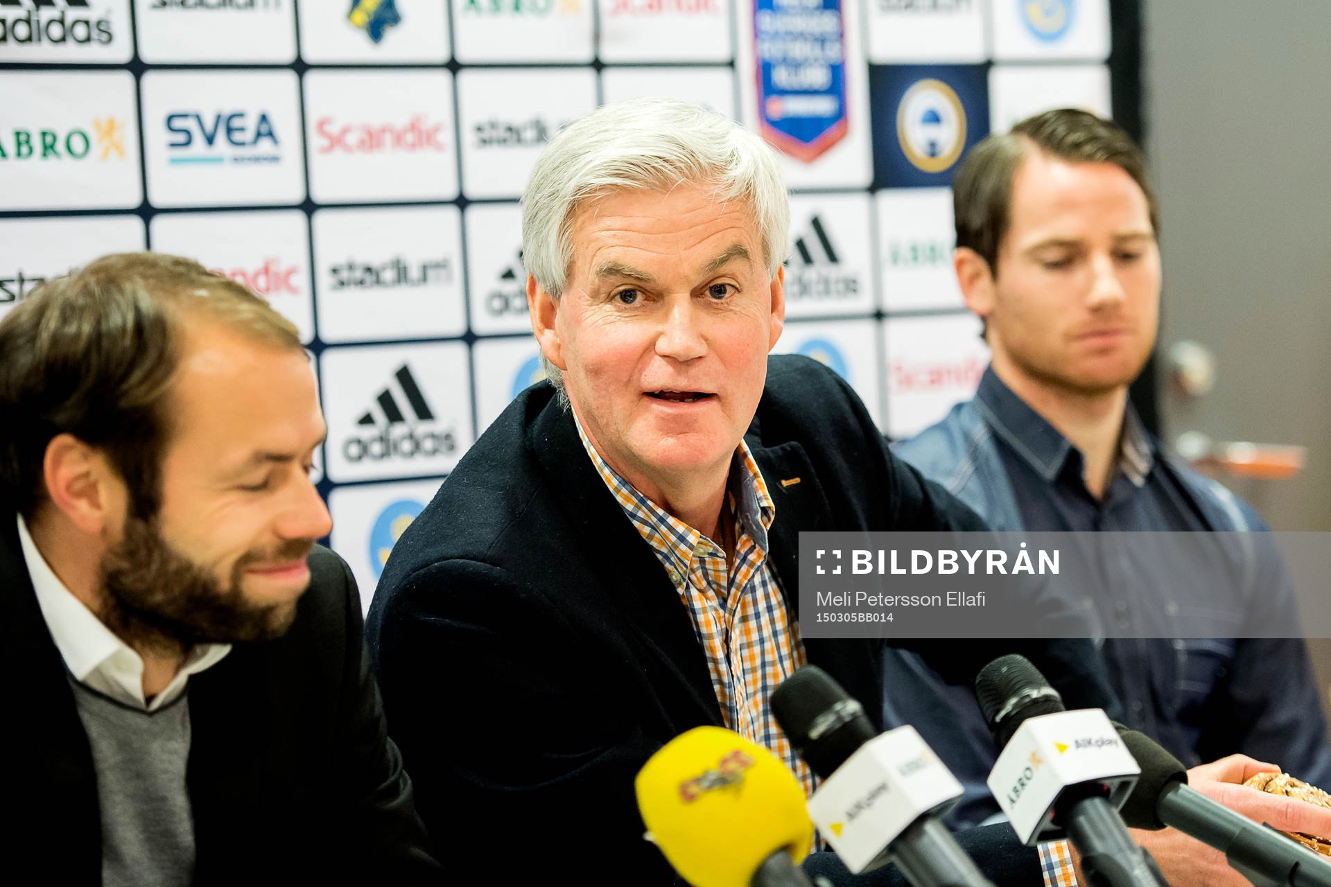 Hammarbys tränare Nanne Bergstrand under presskonferensen inför fotbollsmatchen i Svenska cupen mellan AIK och Hammarby den 05 mars 2015 i Stockholm.