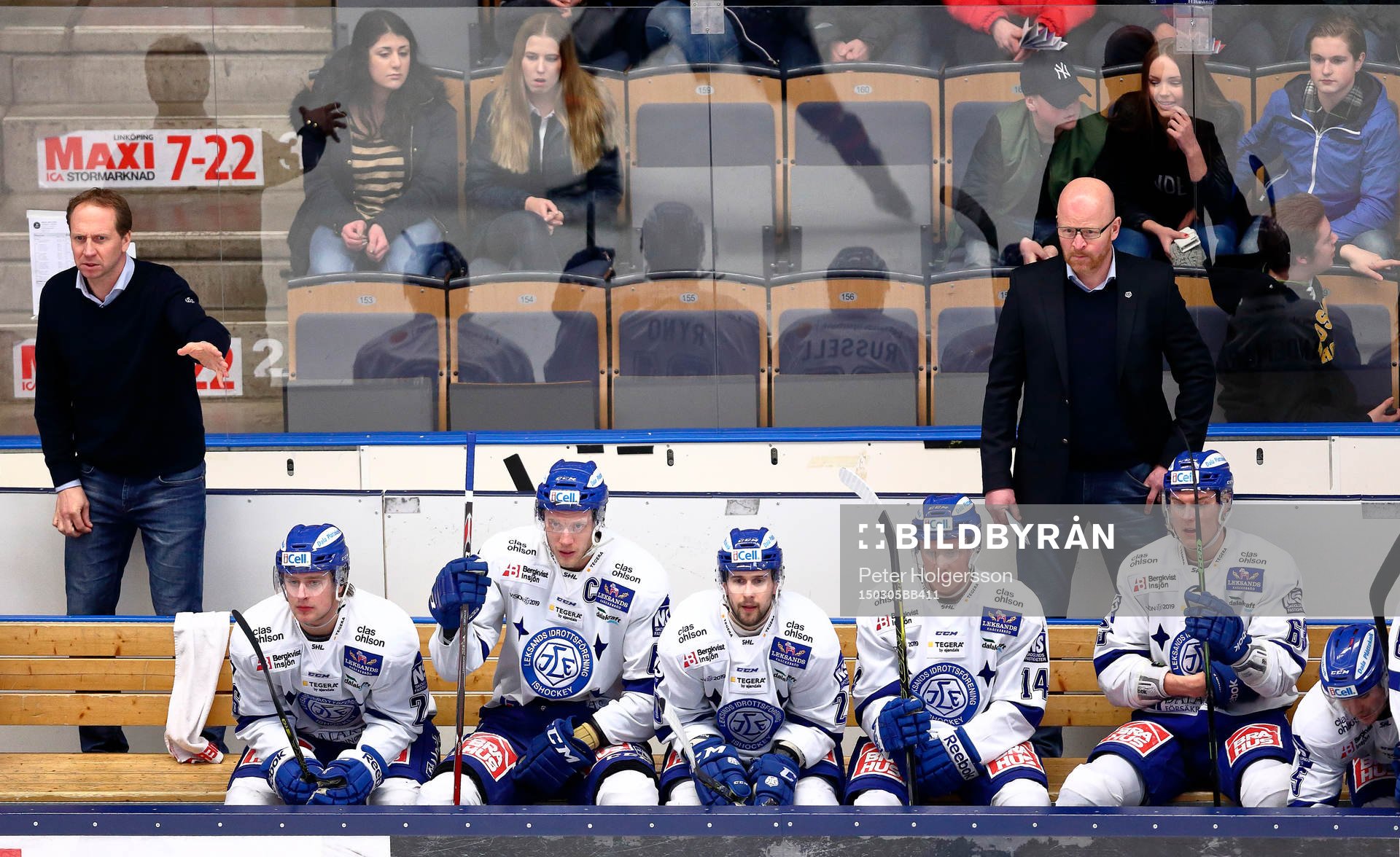 Leksands bås med assisterande tränare