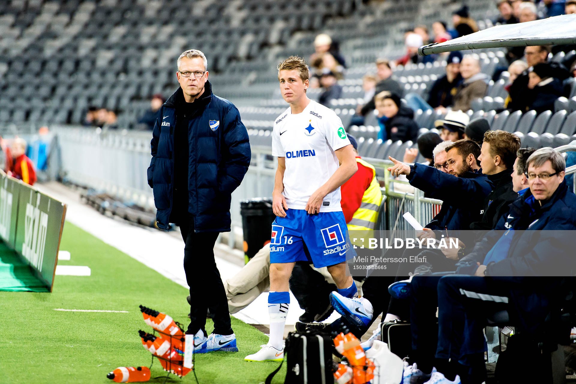 Norrköpings tränare Jan Andersson och Joel Enarsson