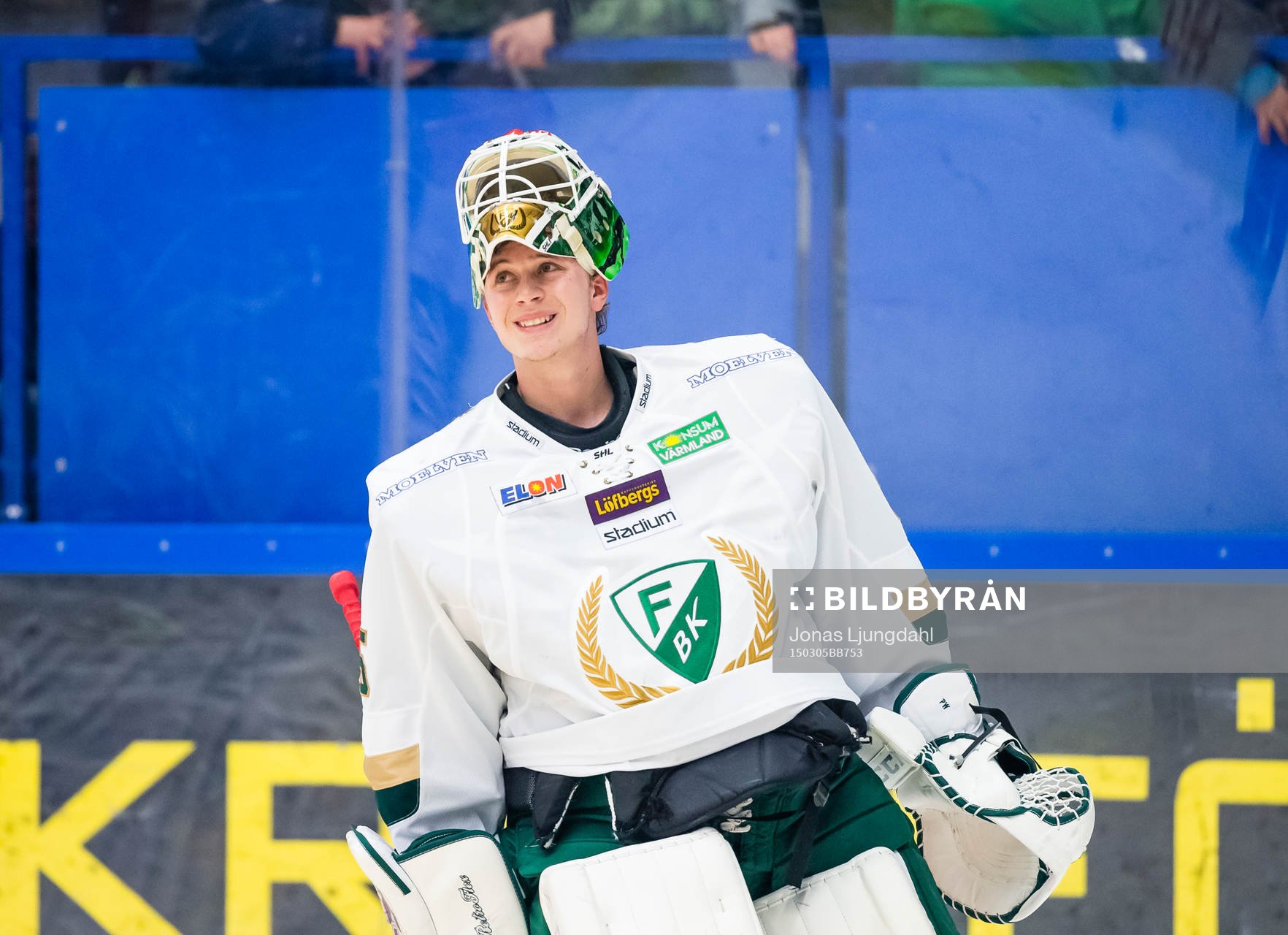 Färjestads målvakt Fredrik Pettersson Wentzel grimaserar