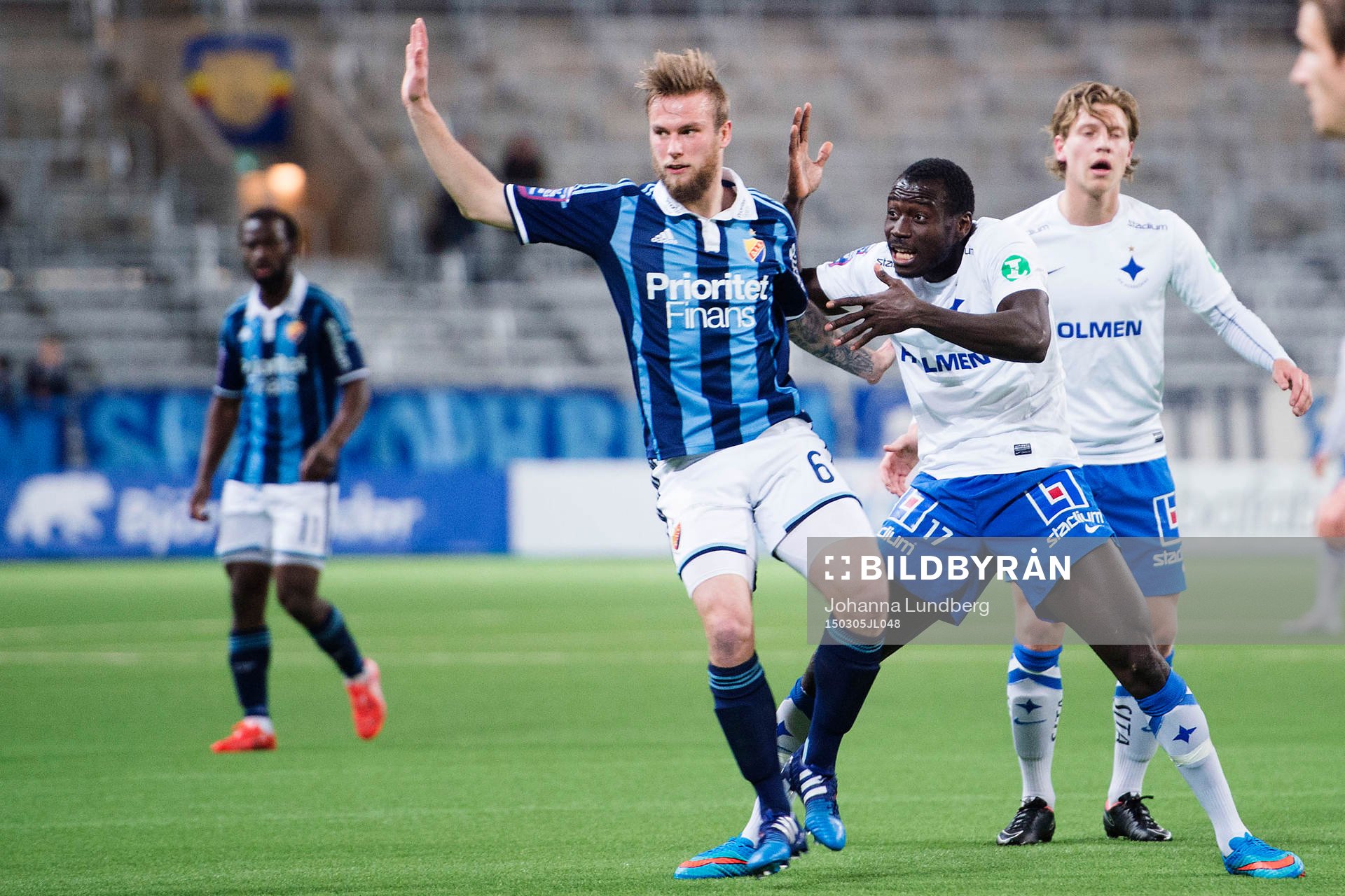 Djurgårdens Aleksander Faltsetas och Norrköpings Alhaji
