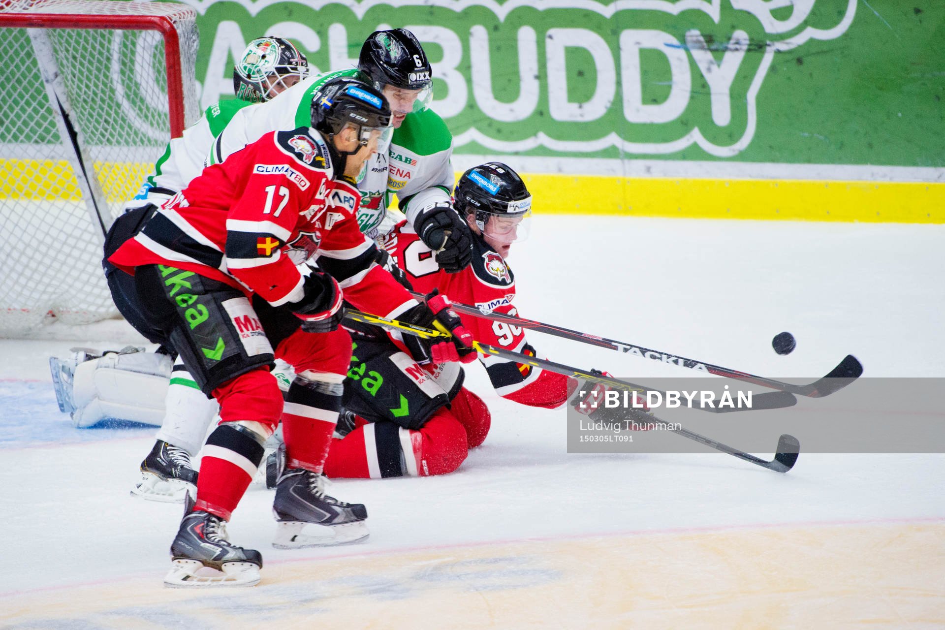 Malmö Redhawks Mathias Tjärnqvist och Mattias Persson i