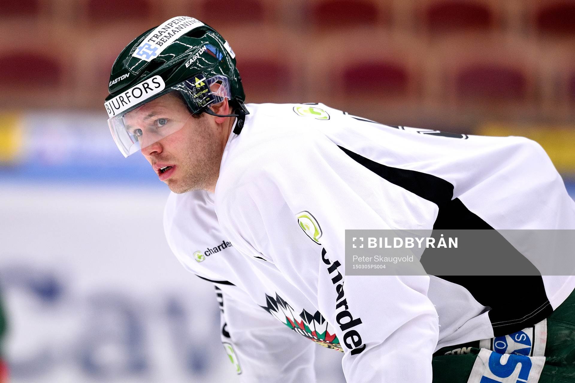 Frölundas Christian Bäckman på uppvärmningen innan